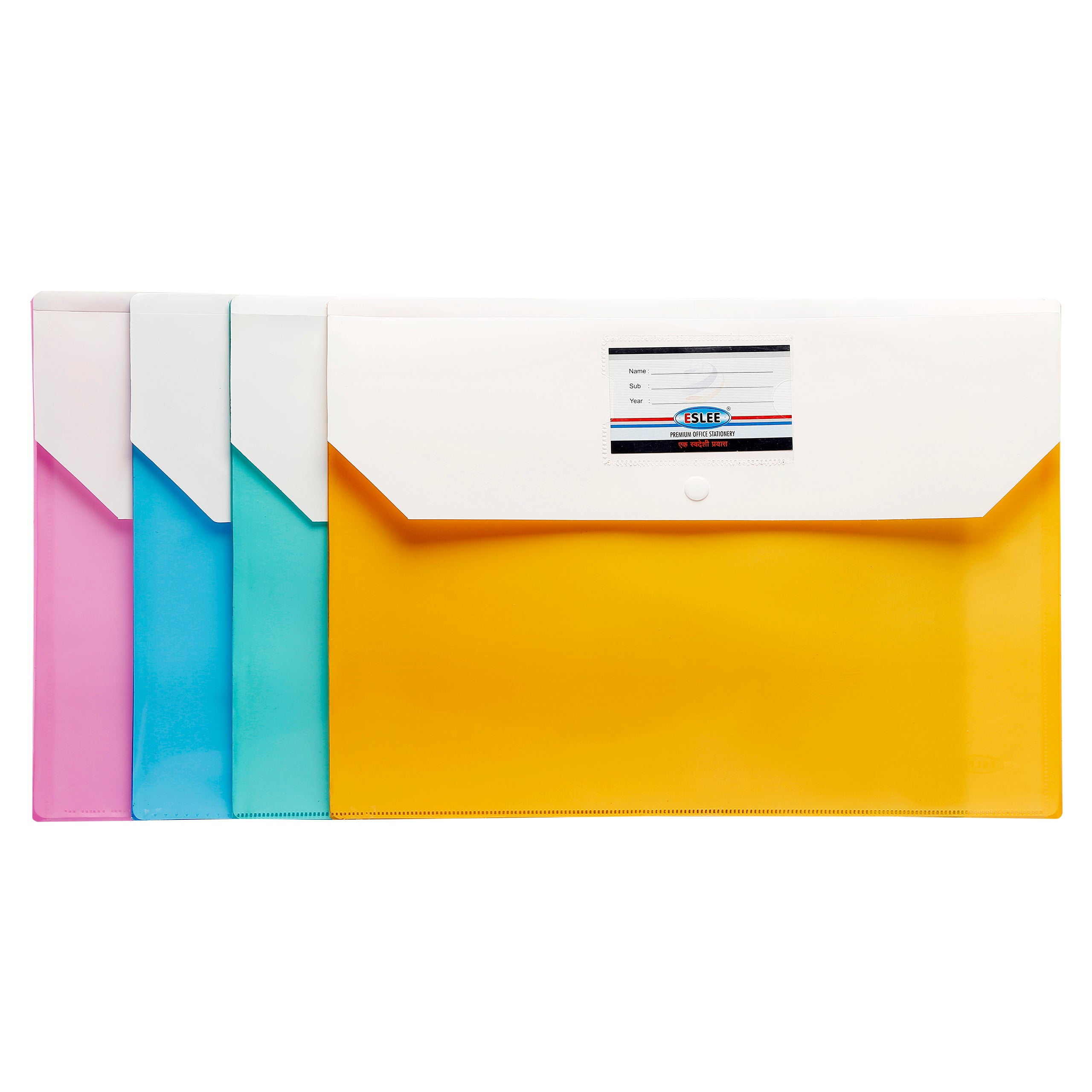 Eslee Envelope File | With Back Pocket & Window | FC Size | Pack of 10