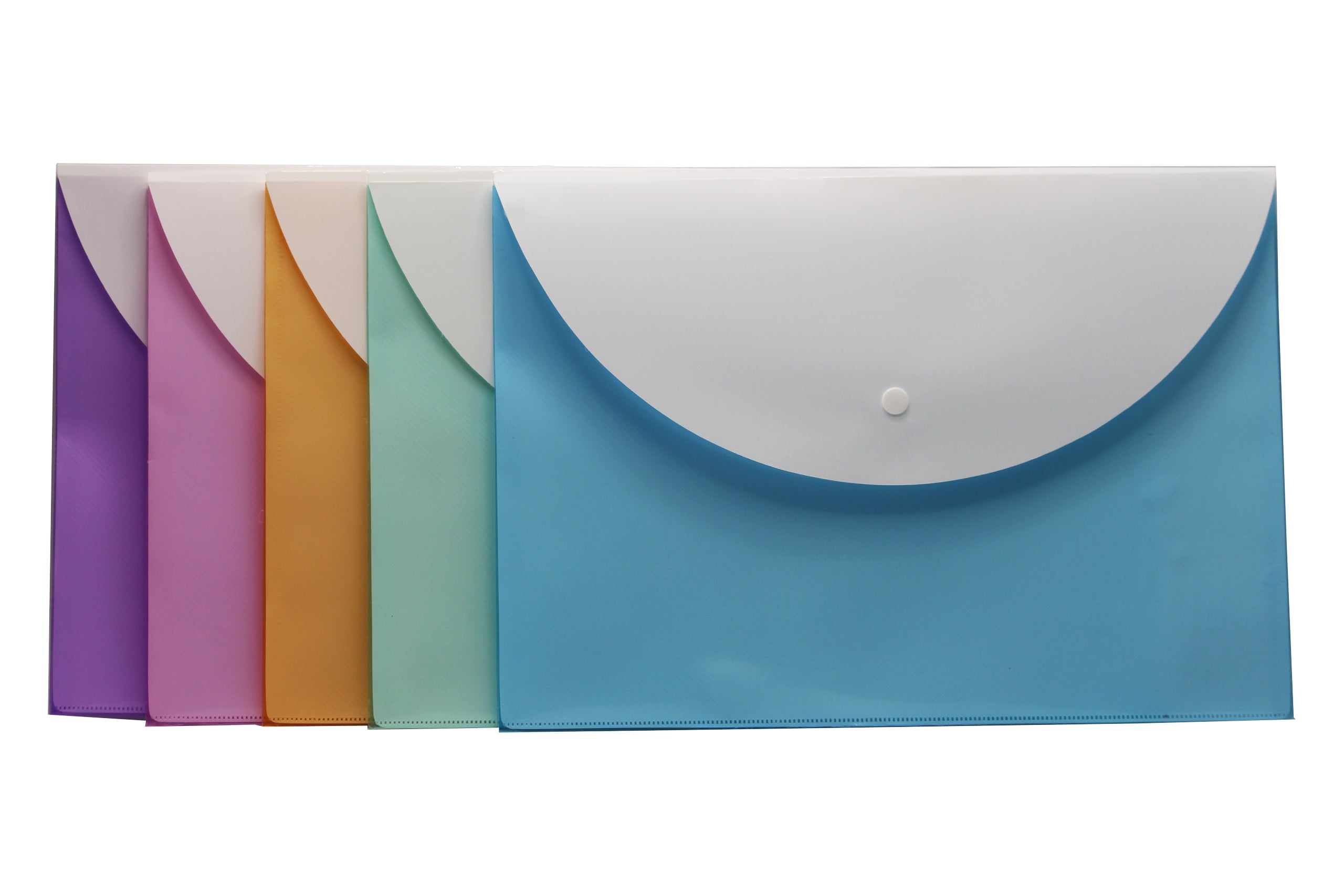 Keny My Clear Bag | Envelope Button File with Back Pocket | FC Size | Pack Of 10