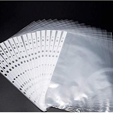 Keny Sheet Protector | Transparent 11 Hole Folder | 150 Microns | B4 Size | Pack of  50