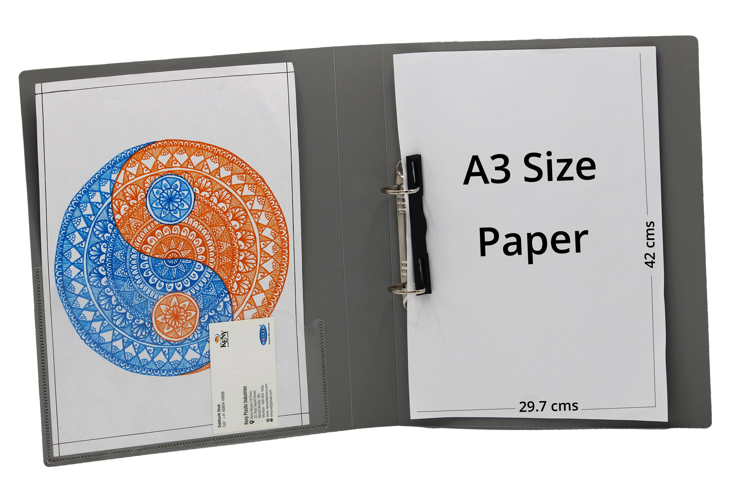Keny Ring Binder File | 2D 25 mm Clip |  A3 Size