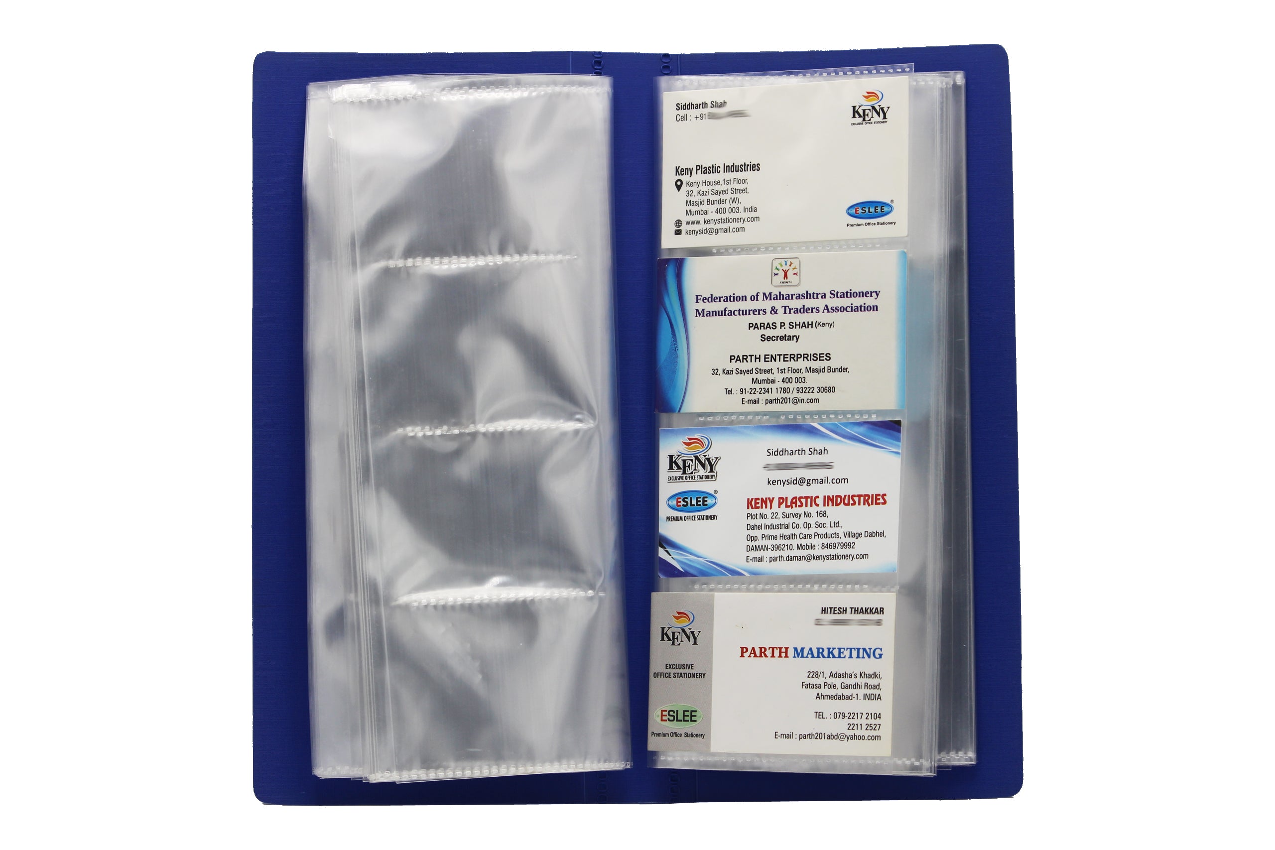 Eslee Business Card Folder | 4 Card Slots | 2 x 240  Pockets with Box