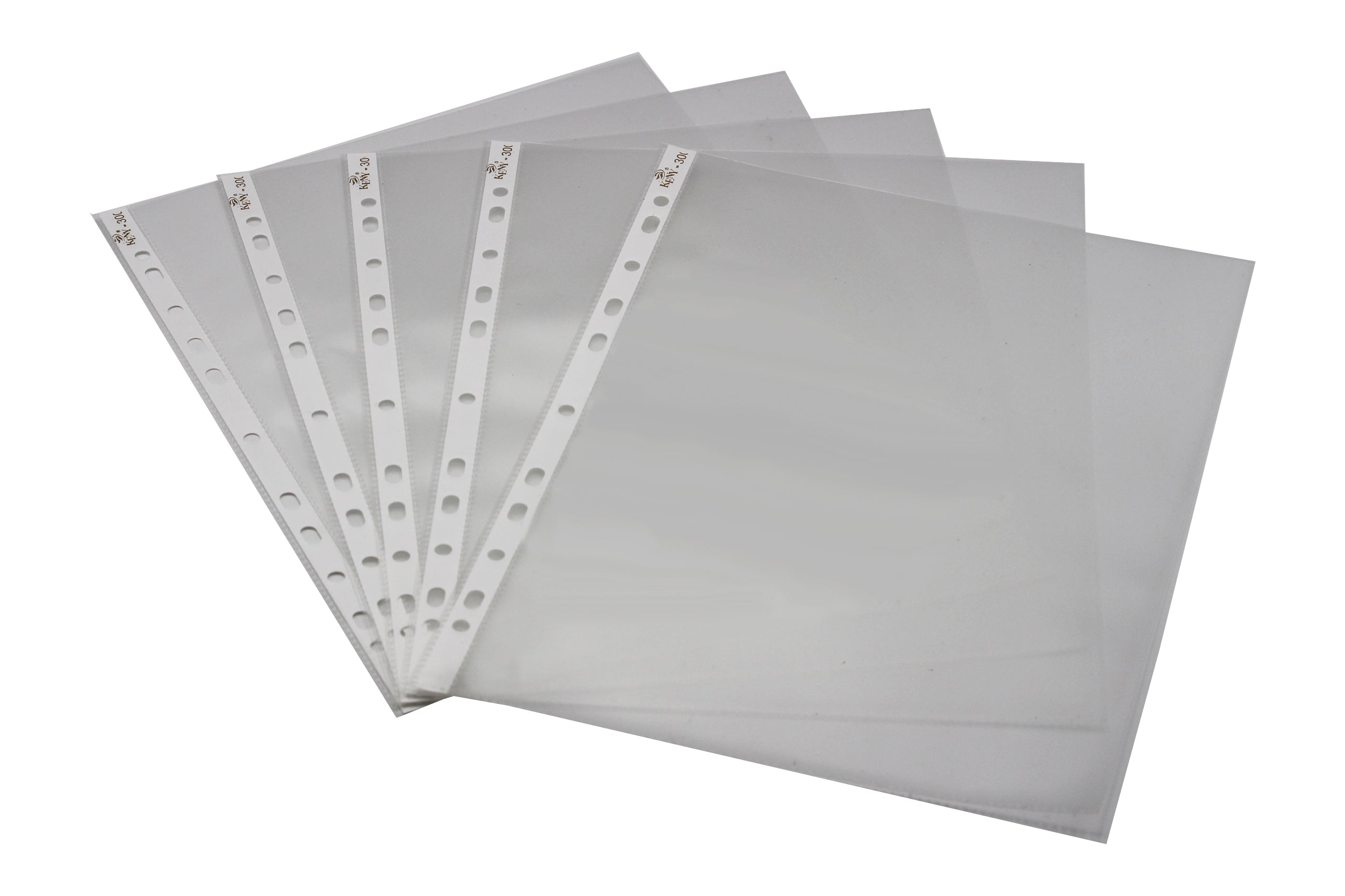 Keny Sheet Protector | Transparent 11 Hole Folder | 80 Microns | FC Size | Pack of 100