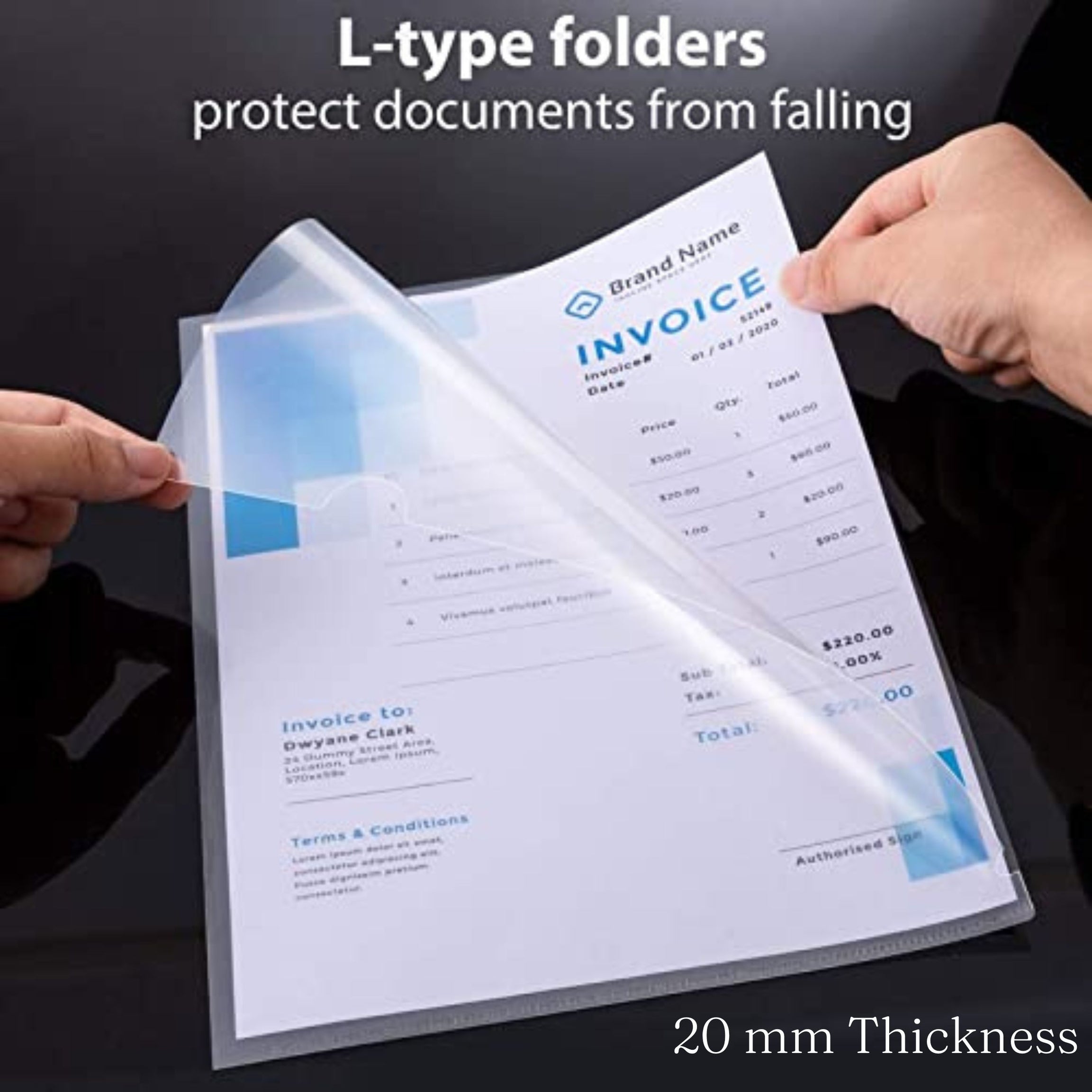 Keny L Folder | Heavy-Duty Jackets | A4 Size | Pack of 20