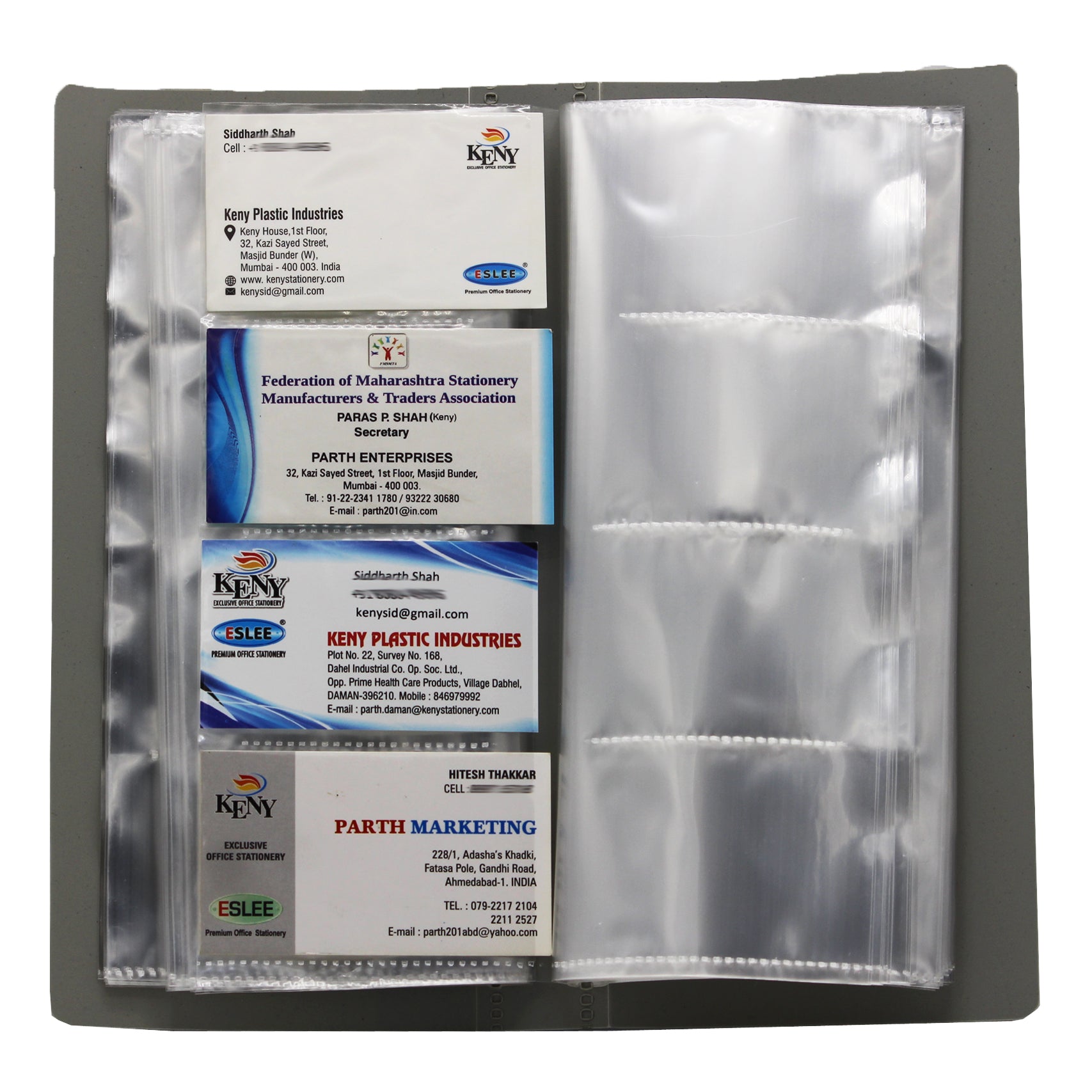 Keny Business Card Folder | 4 Card Slots | 240 x 2 Pockets With Box