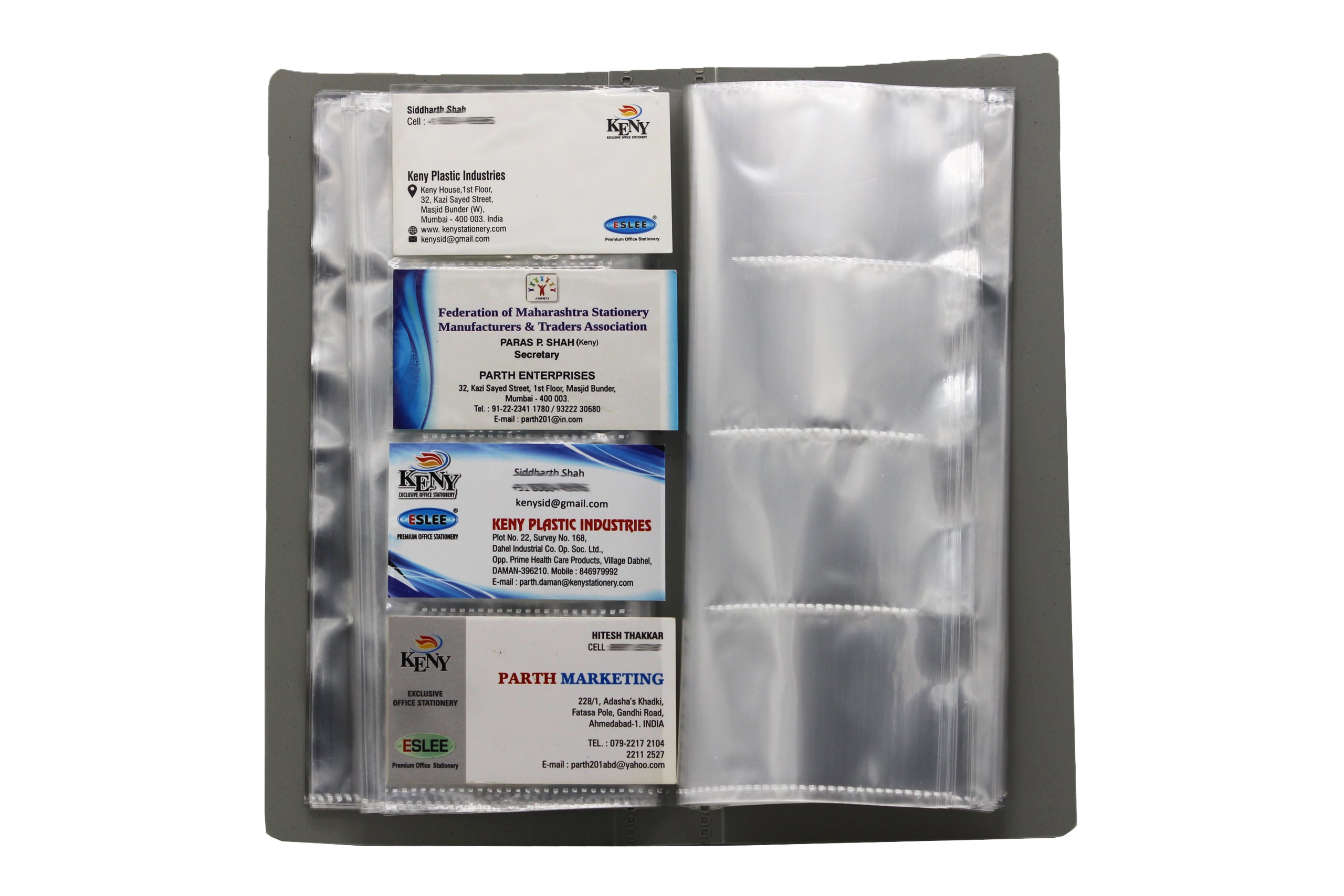 Keny Business Card Folder | 4 Card Slots | 240 x 2 Pockets With Box