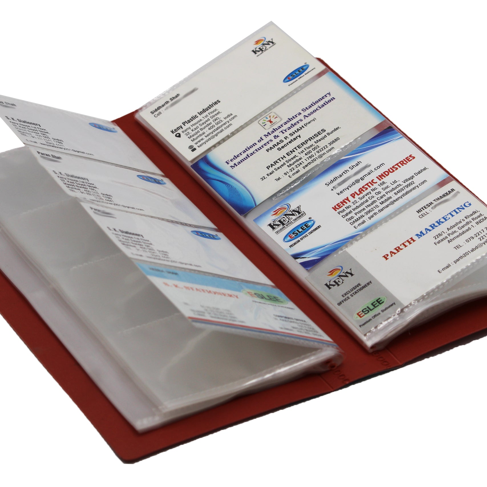 Keny Business Card Folder | 4 Card Slots | 240 x 2 Pockets With Box