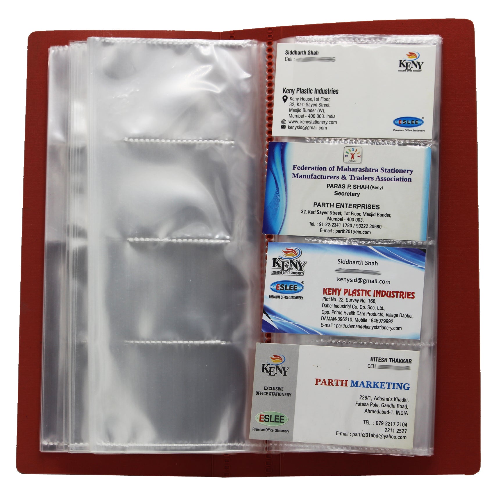 Keny Business Card Folder | 4 Card Slots | 240 x 2 Pockets With Box