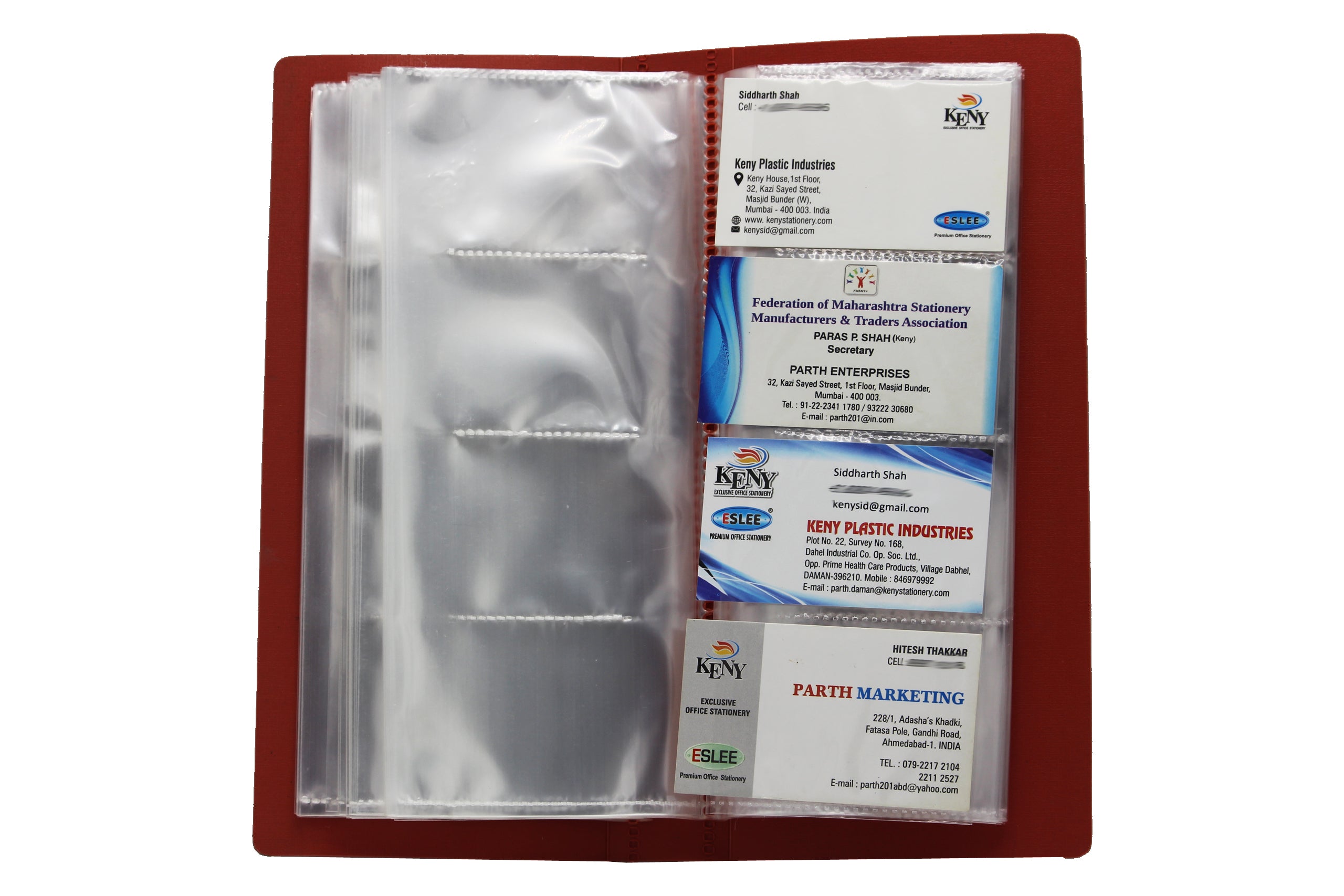 Keny Business Card Folder | 4 Card Slots | 240 x 2 Pockets With Box