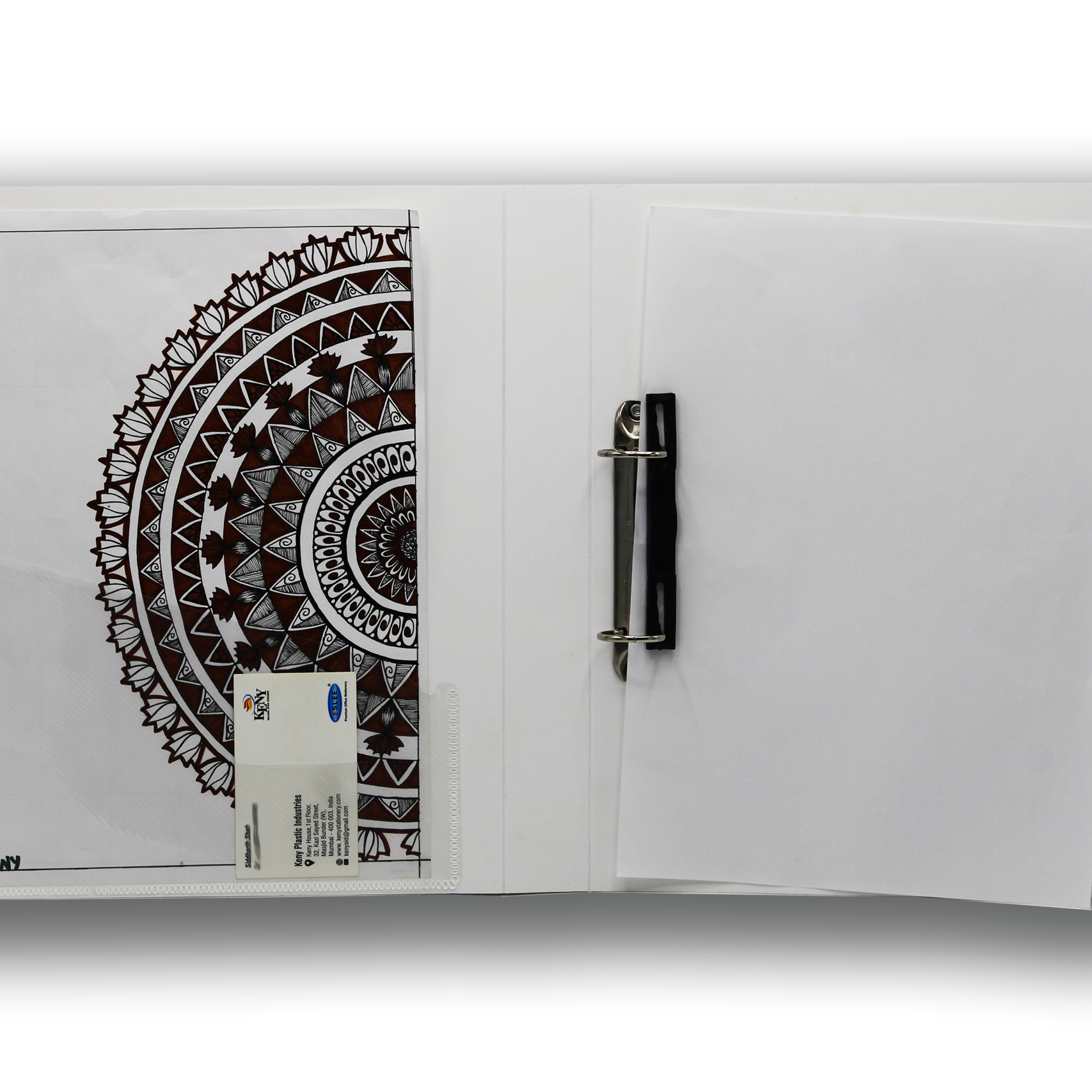 Keny Front View Pocket Ring Binder File | 2D 25 mm Clip |  A4 Size