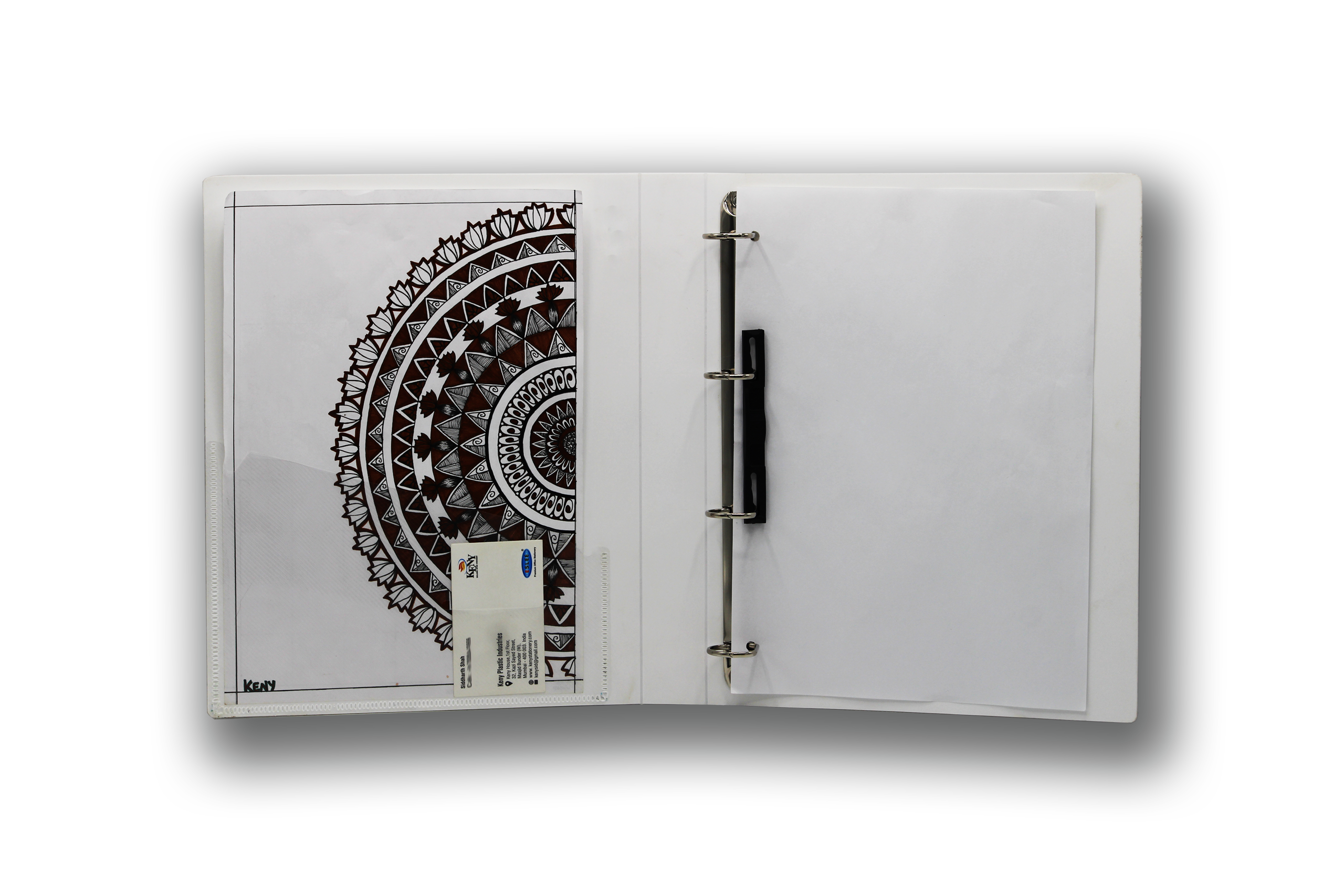 Keny Front View Pocket Ring Binder File | 4D 25 mm Clip |  A4 Size