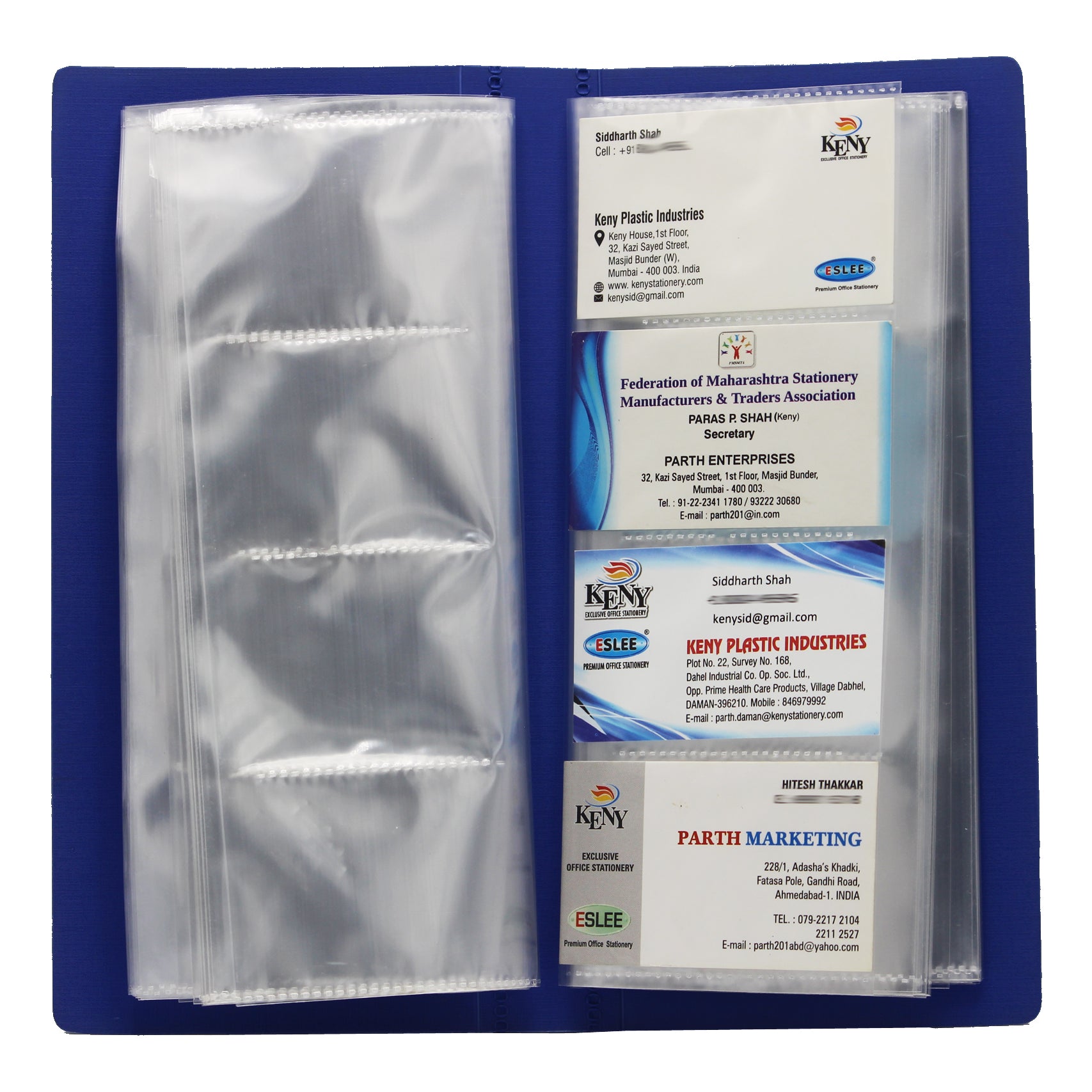 Eslee Business Card Folder | 4 Card Slots | 2 x 240  Pockets with Box