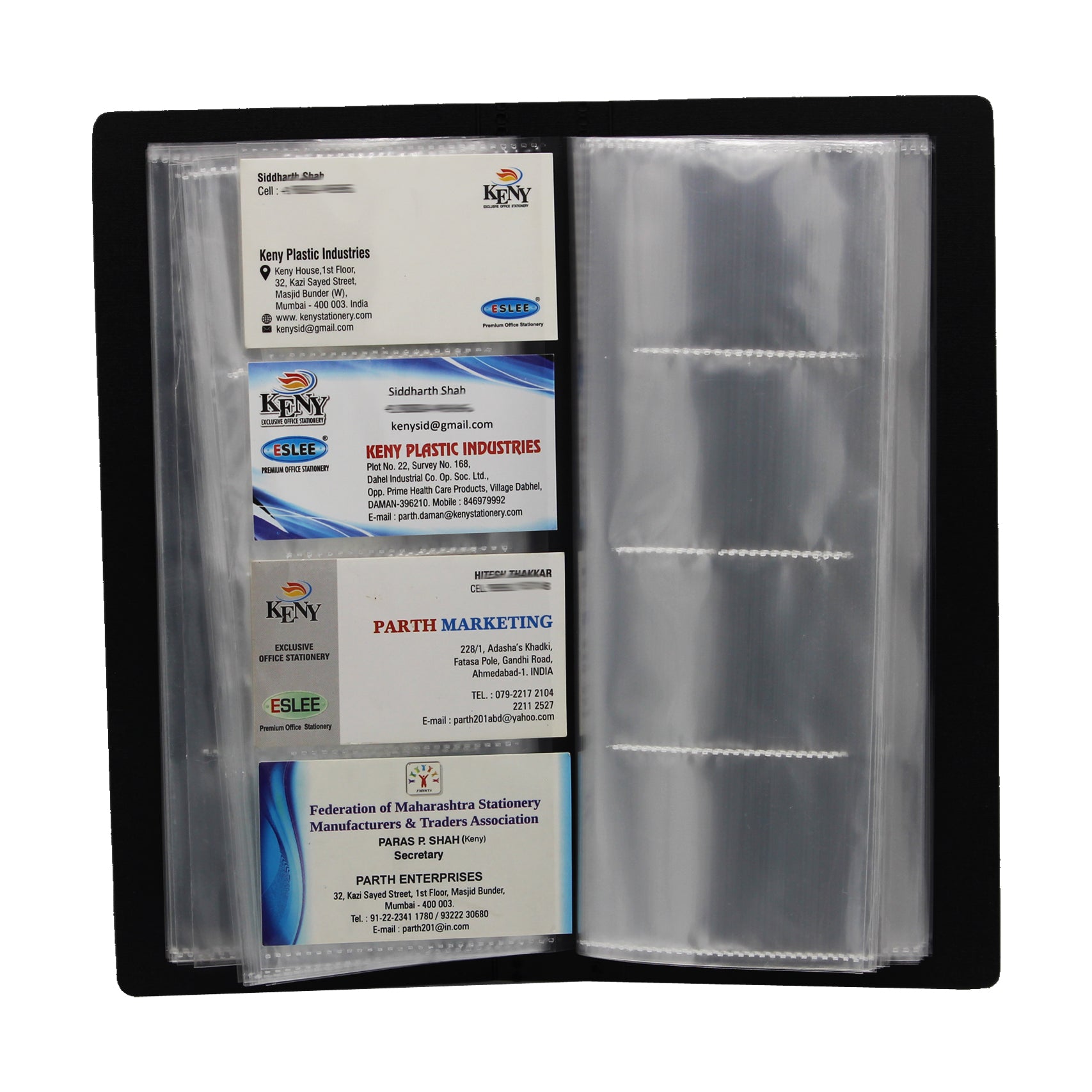 Keny Business Card Folder | 4 Card Slots | 240 x 2 Pockets With Box