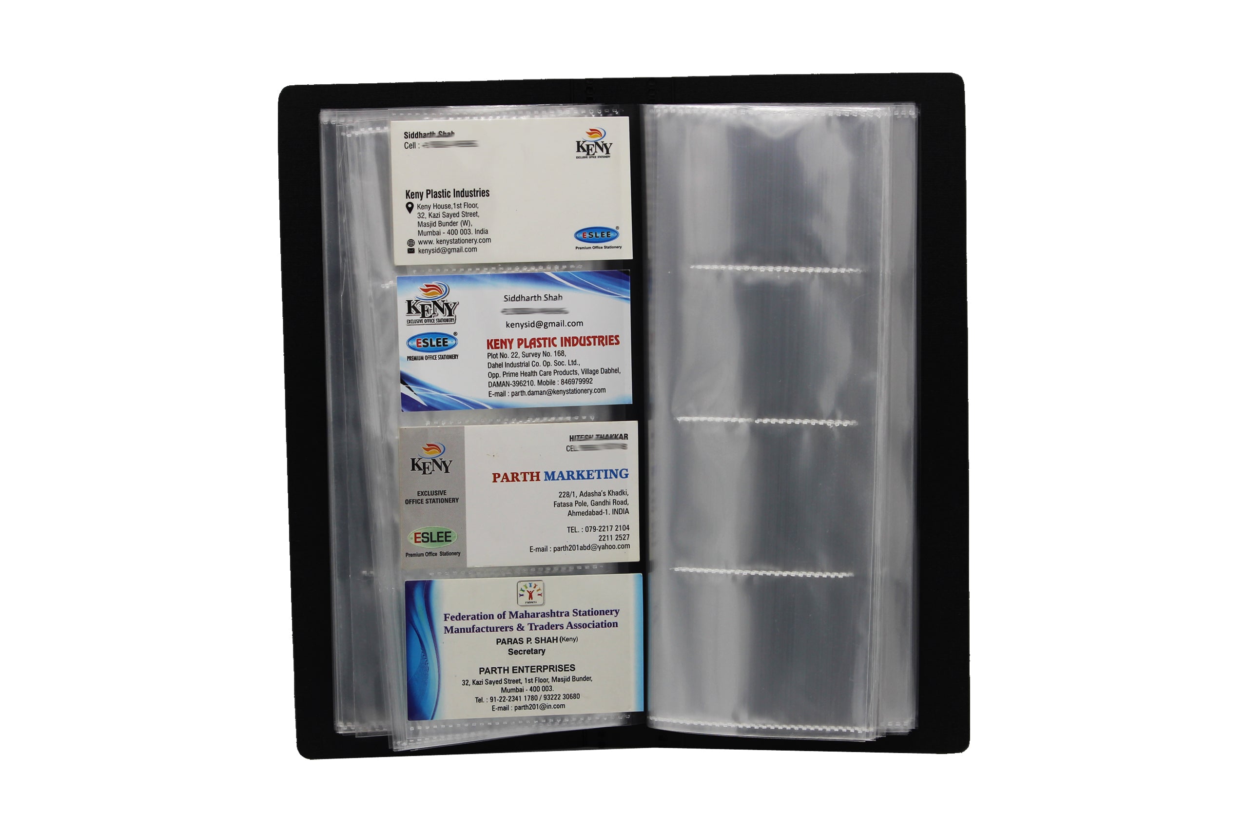 Keny Business Card Folder | 4 Card Slots | 240 x 2 Pockets With Box