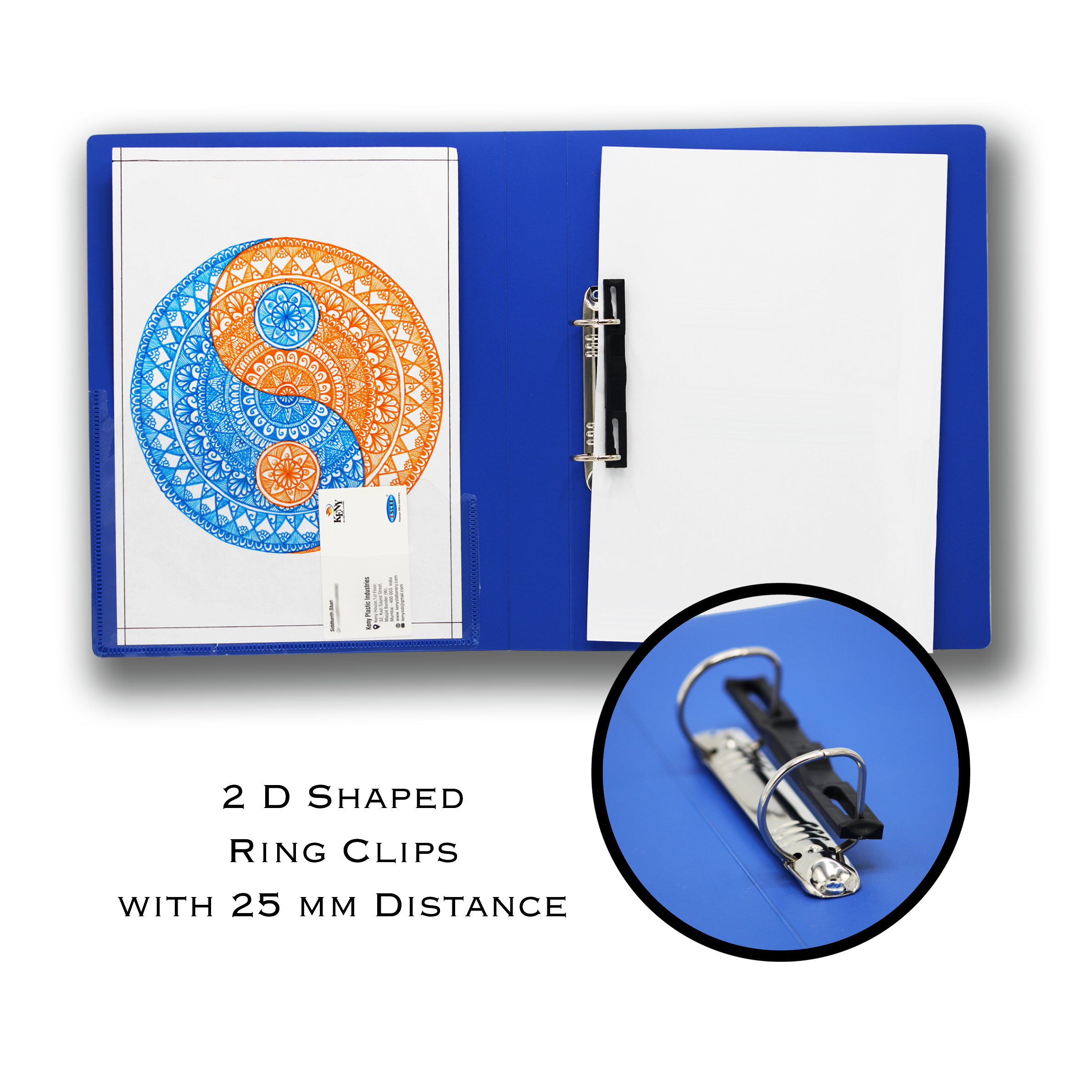 Keny Ring Binder File | 2D 25 mm Clip | Thin File | FC Size