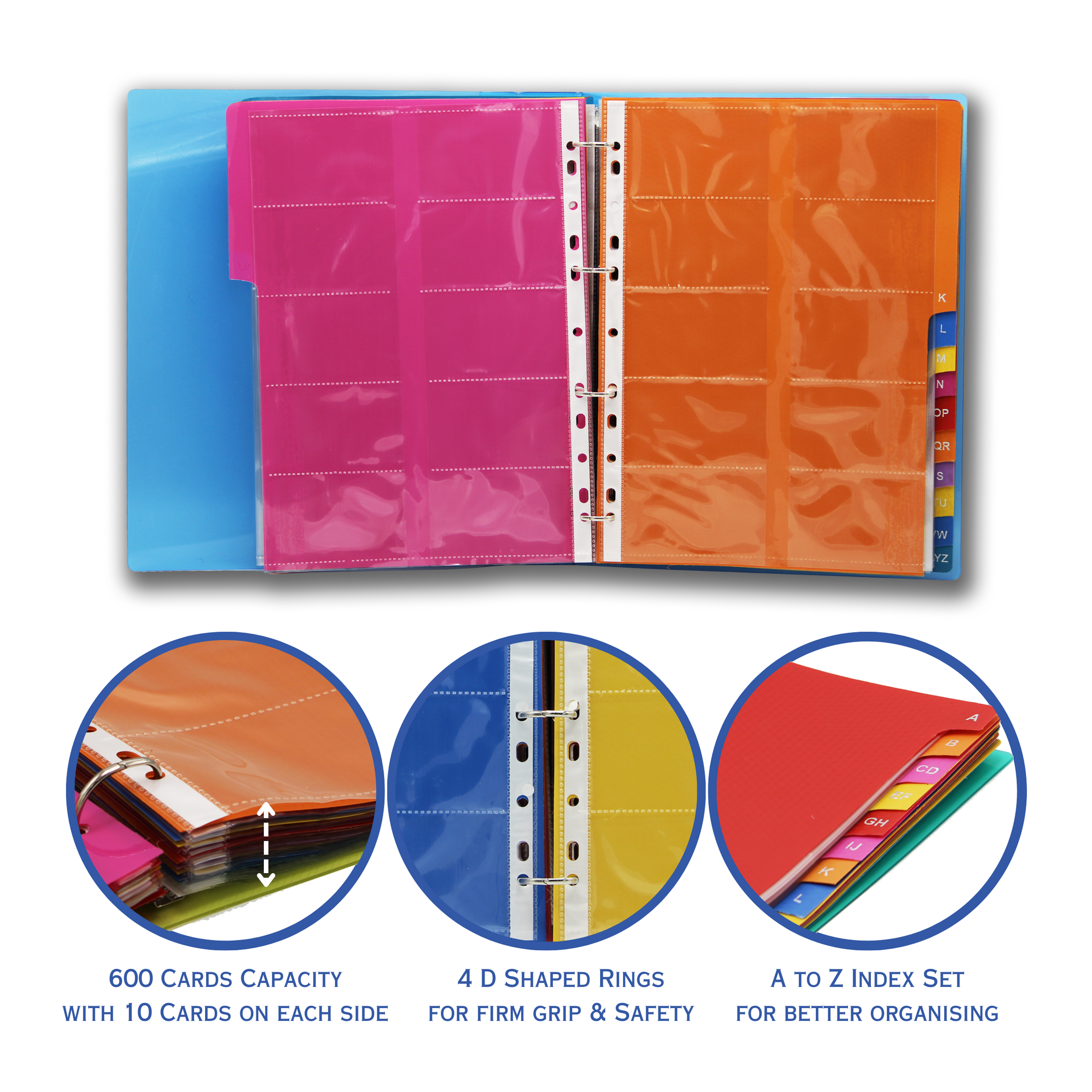 Keny Business Card Folder | 10 Card Slots | 800 Pockets With Index Set