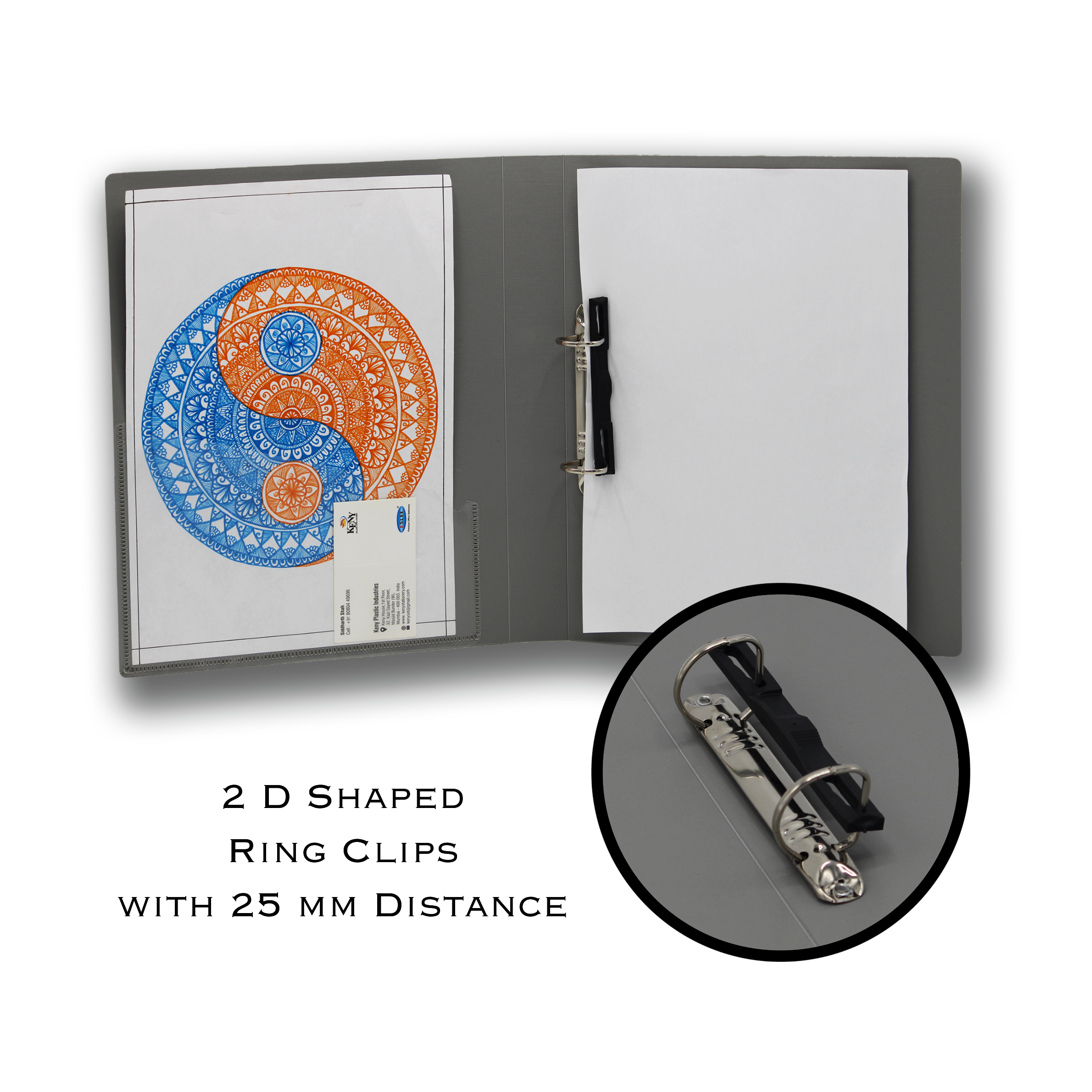 Keny Ring Binder File | 2D 25 mm Clip | Thin File | A4 Size