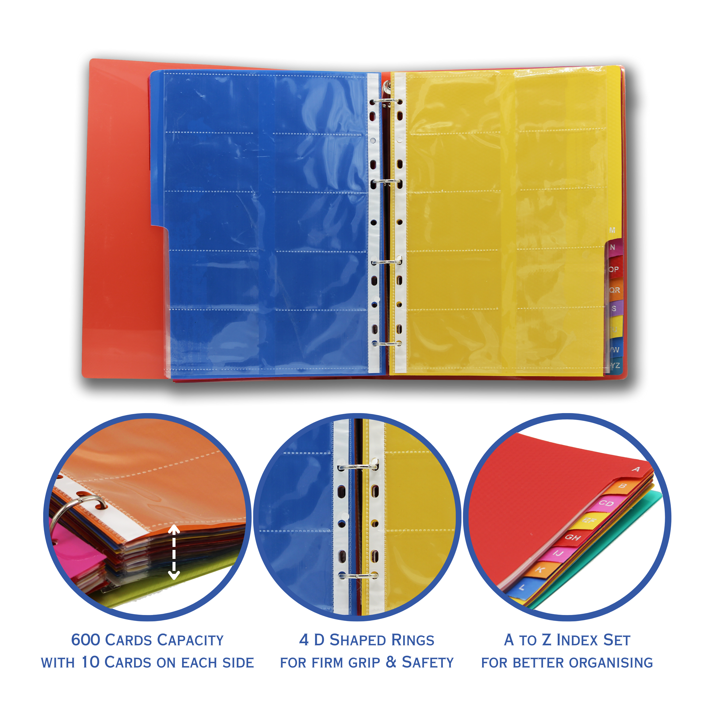 Keny Business Card Folder | 10 Card Slots | 800 Pockets With Index Set