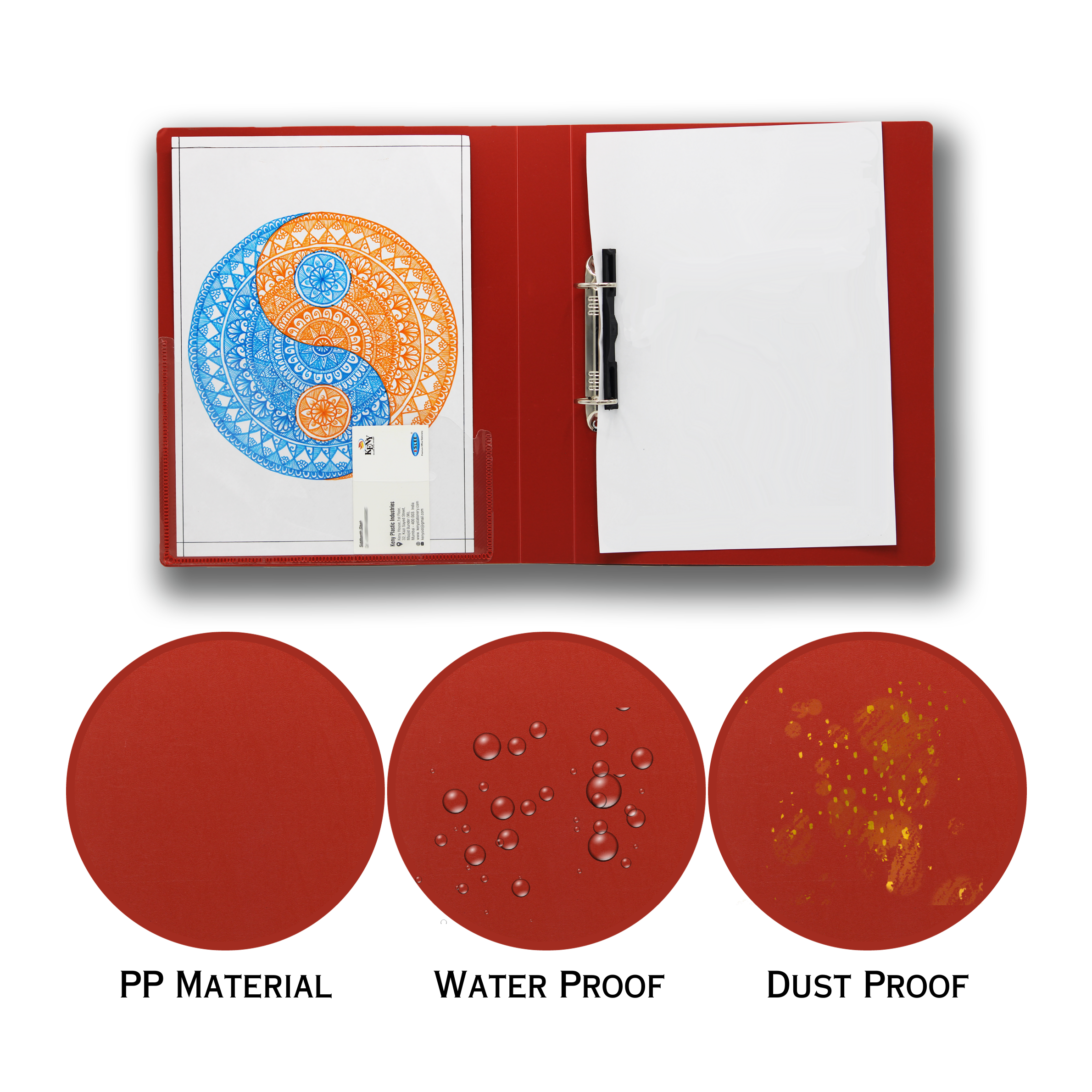 Keny Ring Binder File | 2D 25 mm Clip | Thin File | FC Size