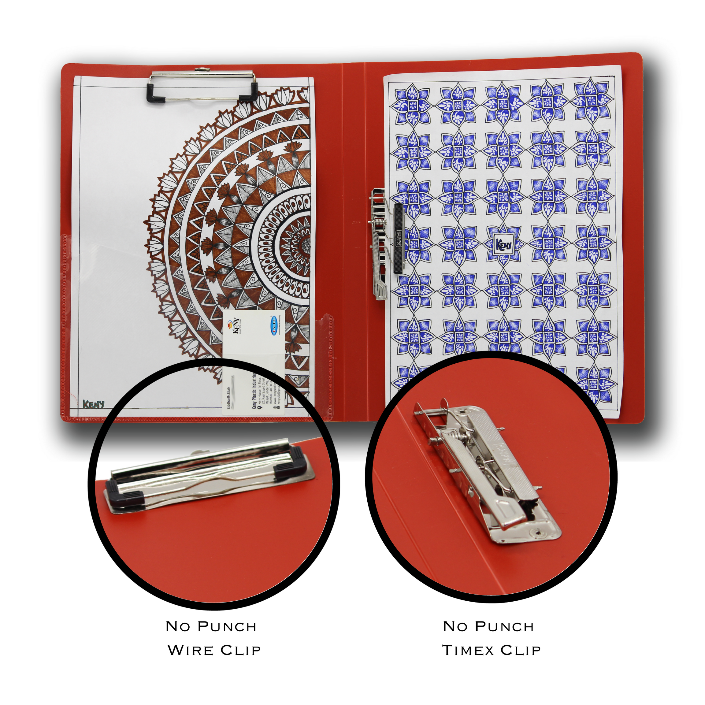 Keny Double Clip File | With Timex & Wire Clip | FC Size