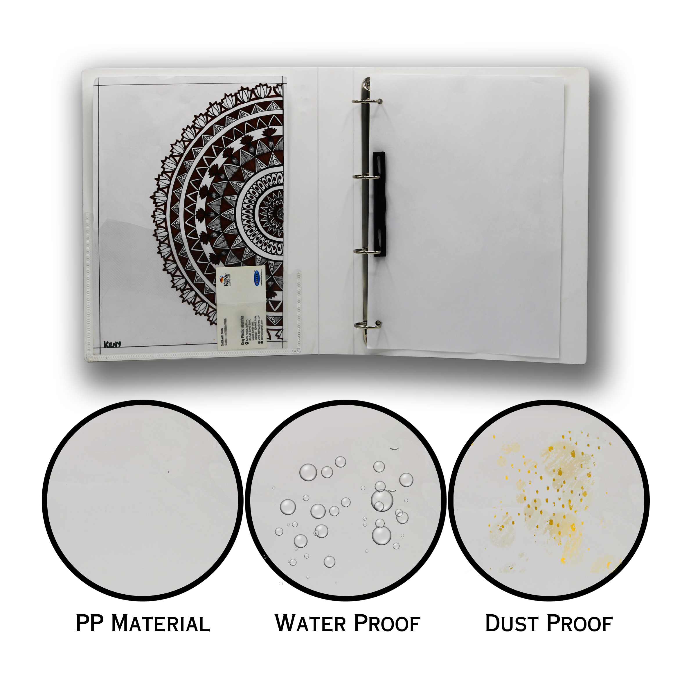 Keny Front View Pocket Ring Binder File | 4D 25 mm Clip |  A4 Size