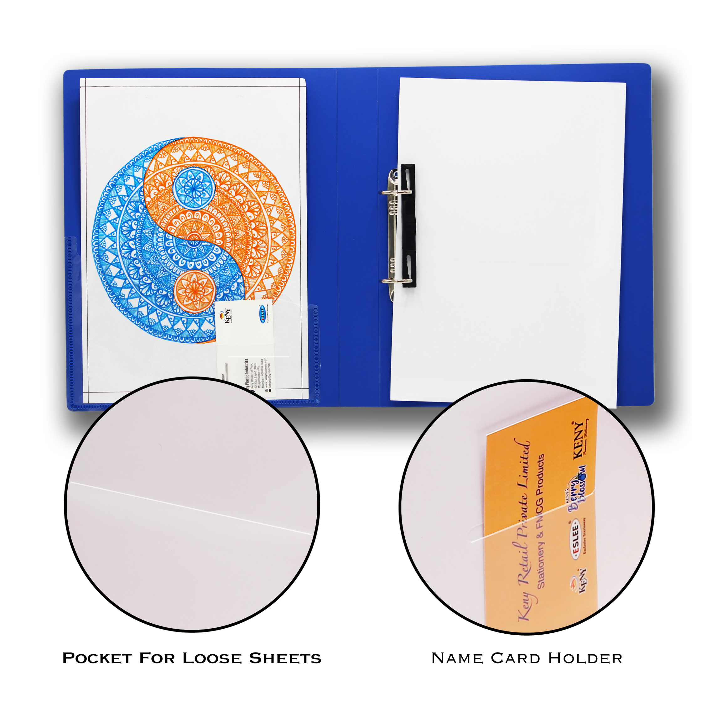 Keny Ring Binder File | 2D 25 mm Clip | Thin File | FC Size