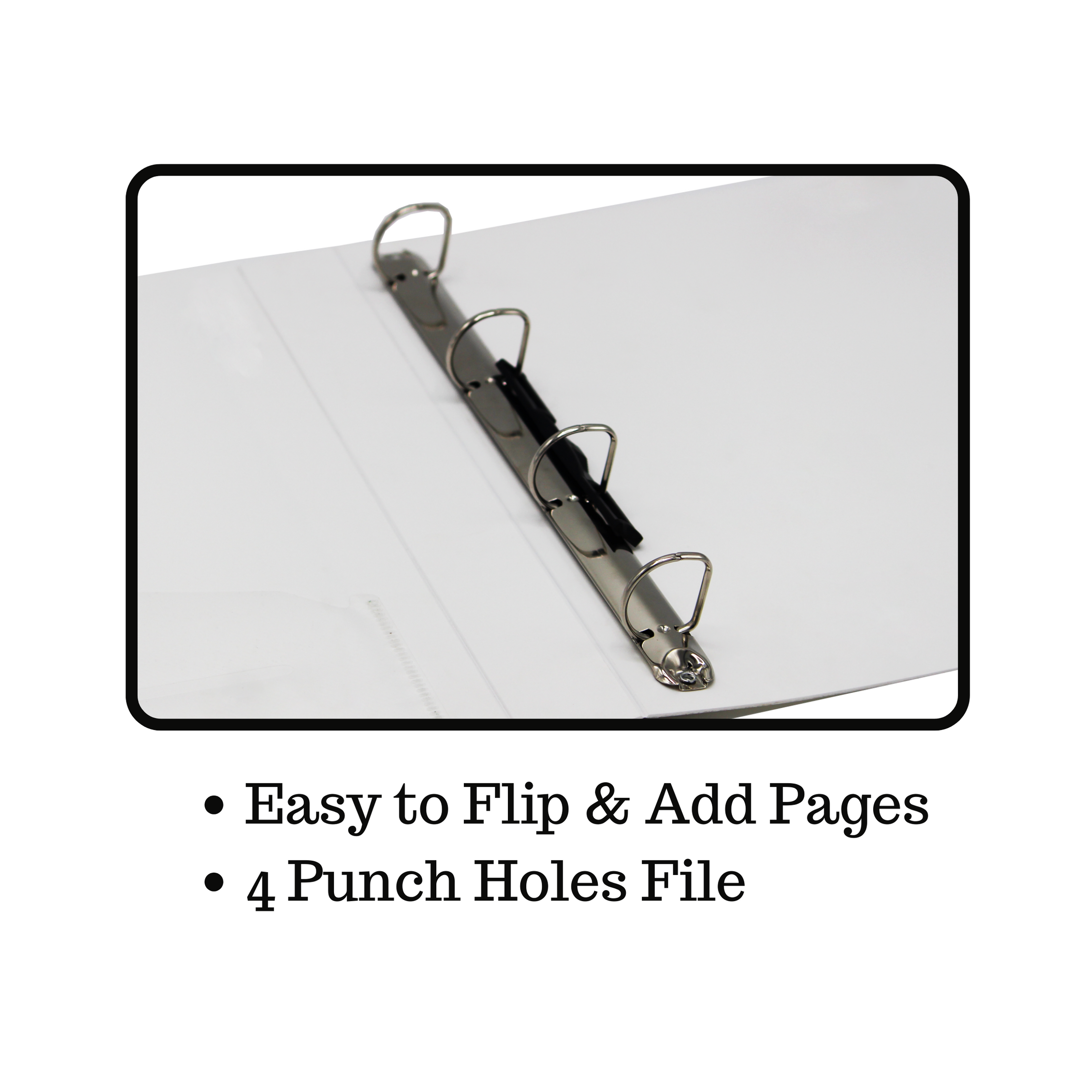 Keny Front View Pocket Ring Binder File | 4D 25 mm Clip |  A4 Size