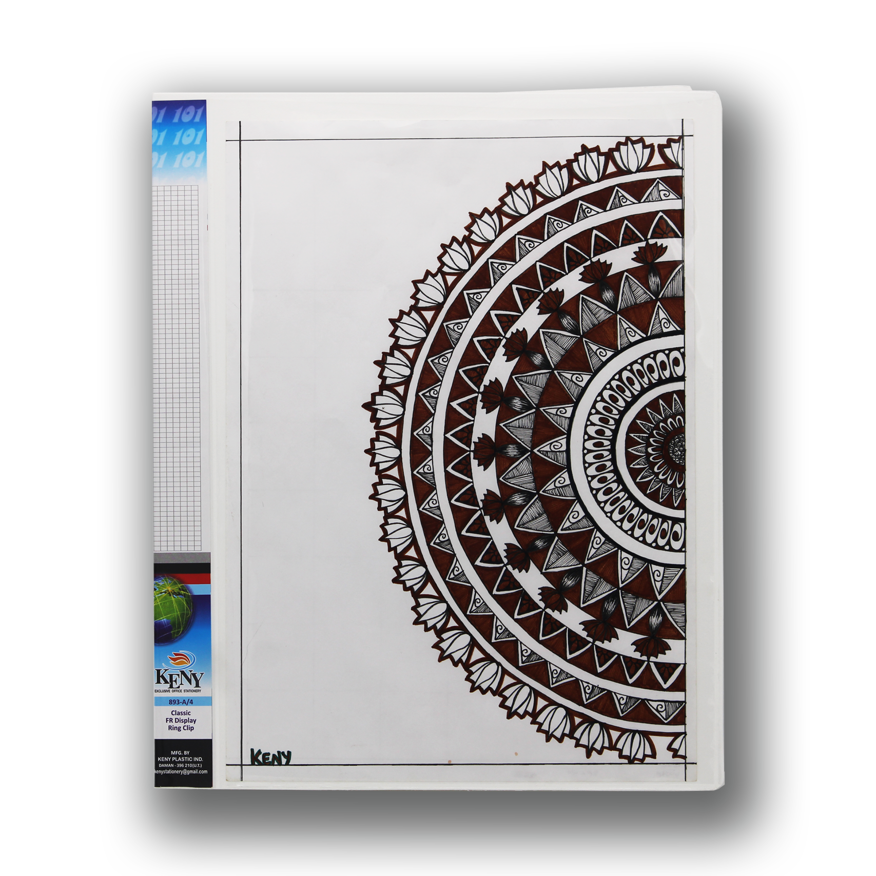 Keny Front View Pocket Ring Binder File | 2D 25 mm Clip |  A4 Size