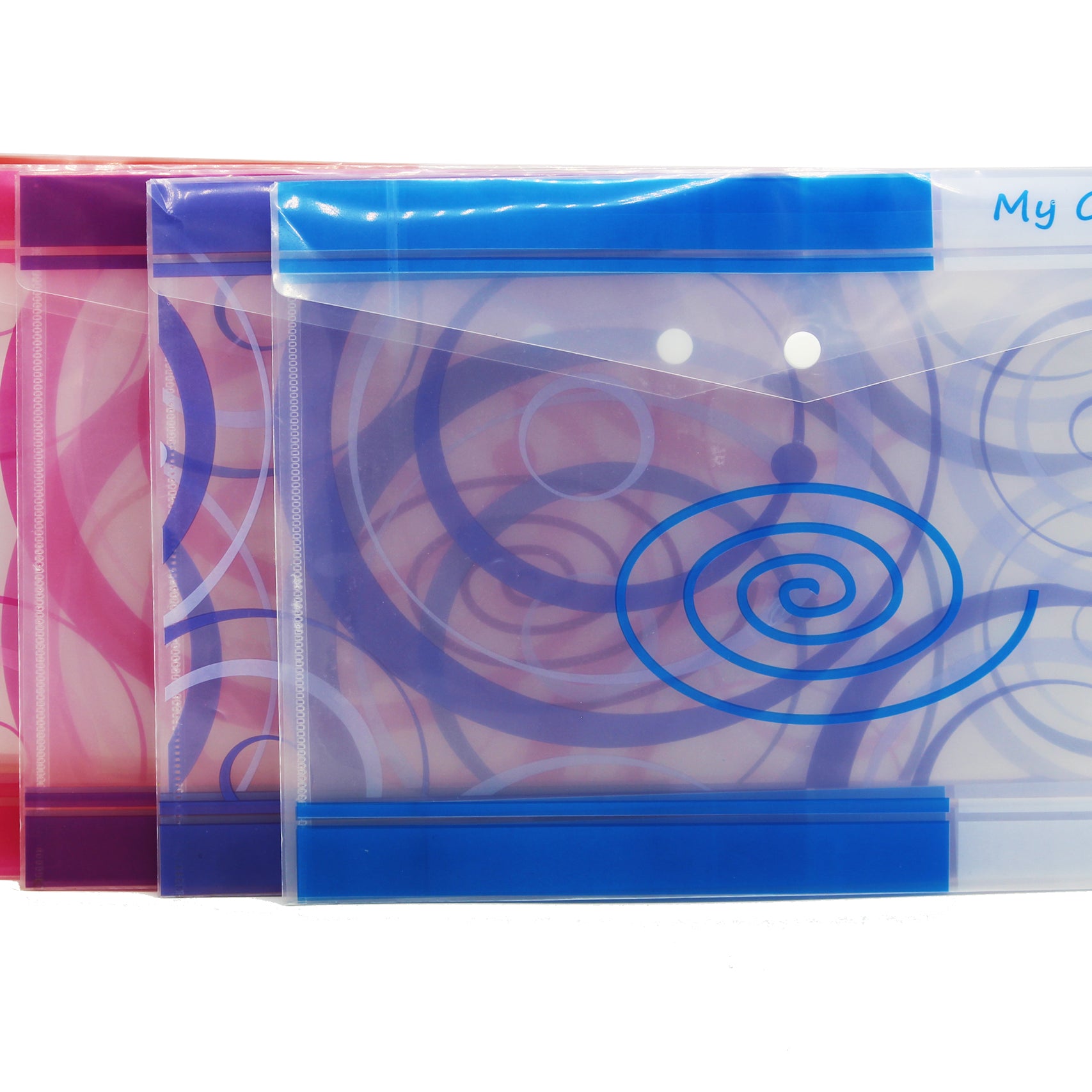 Keny My Clear Bag | Printed Envelope Button File | FC Size | Pack Of 10