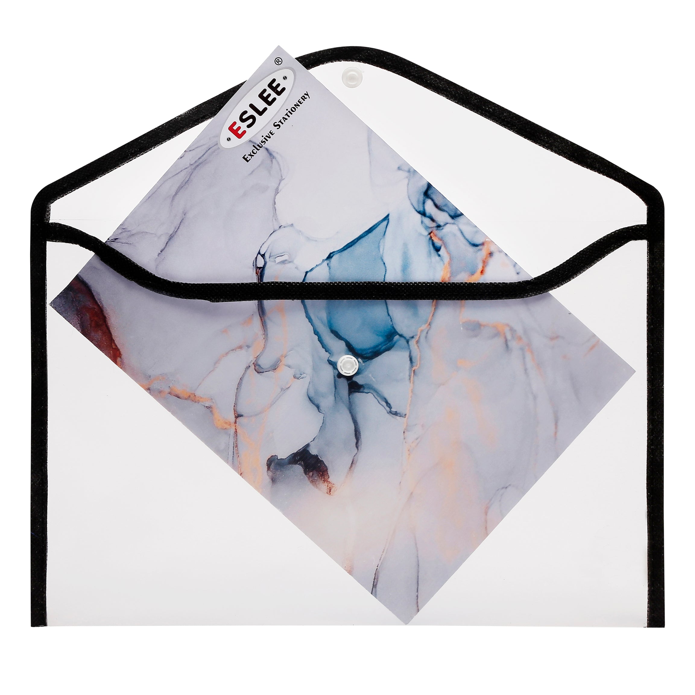 Eslee Crossline Envelope File | With Stitch Border | A4 Size | Pack of 10