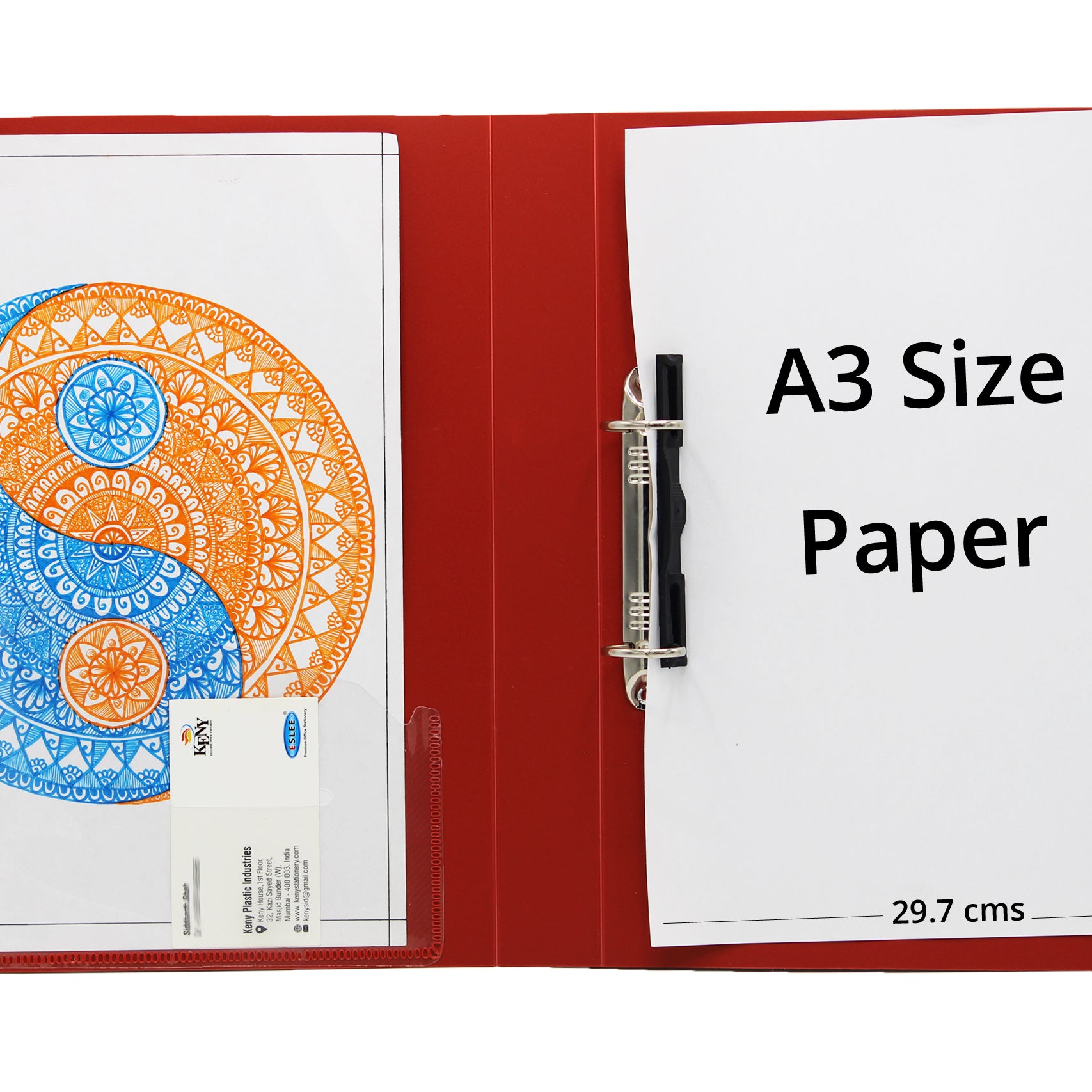 Keny Ring Binder File | 2D 25 mm Clip |  A3 Size
