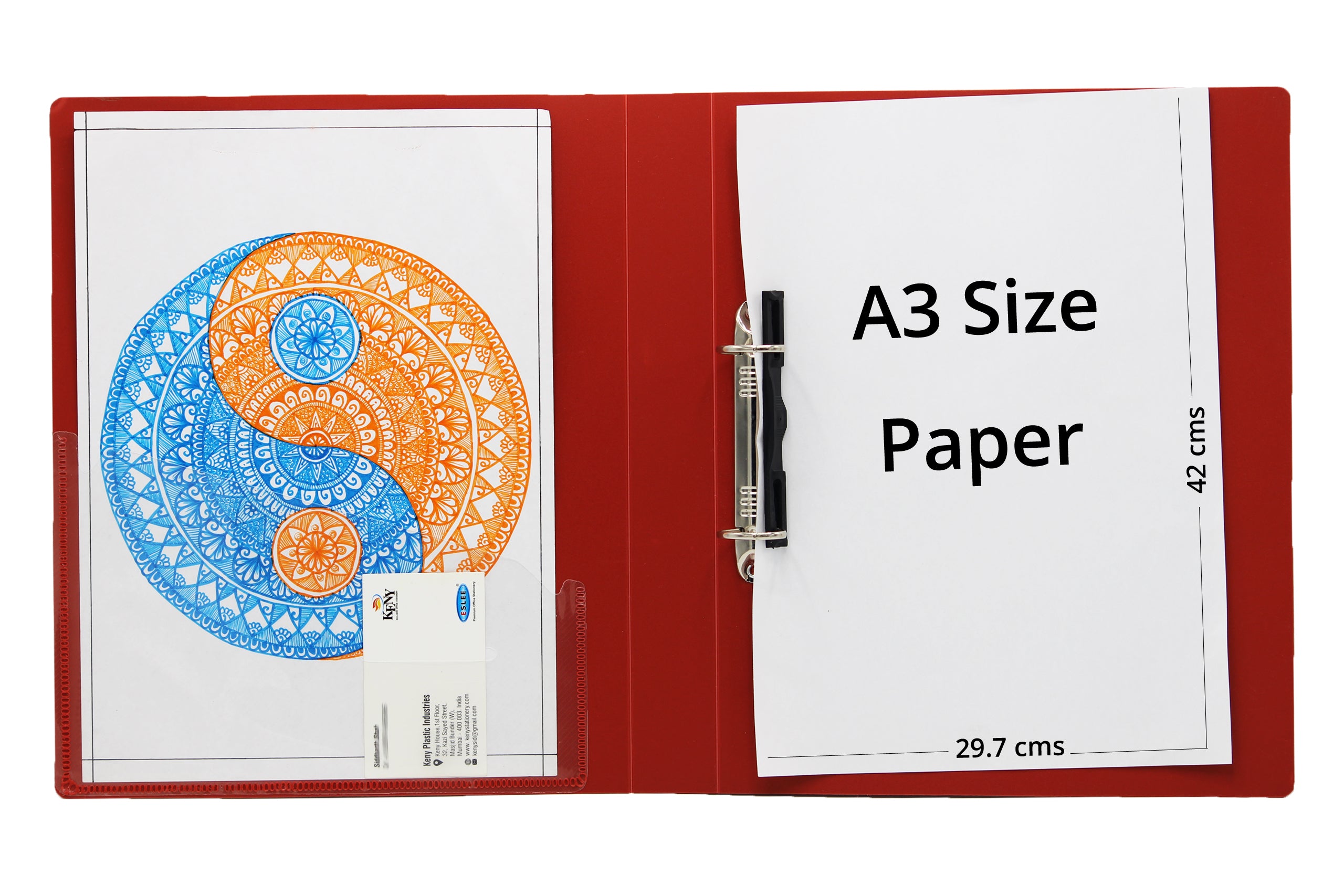 Keny Ring Binder File | 2D 25 mm Clip |  A3 Size