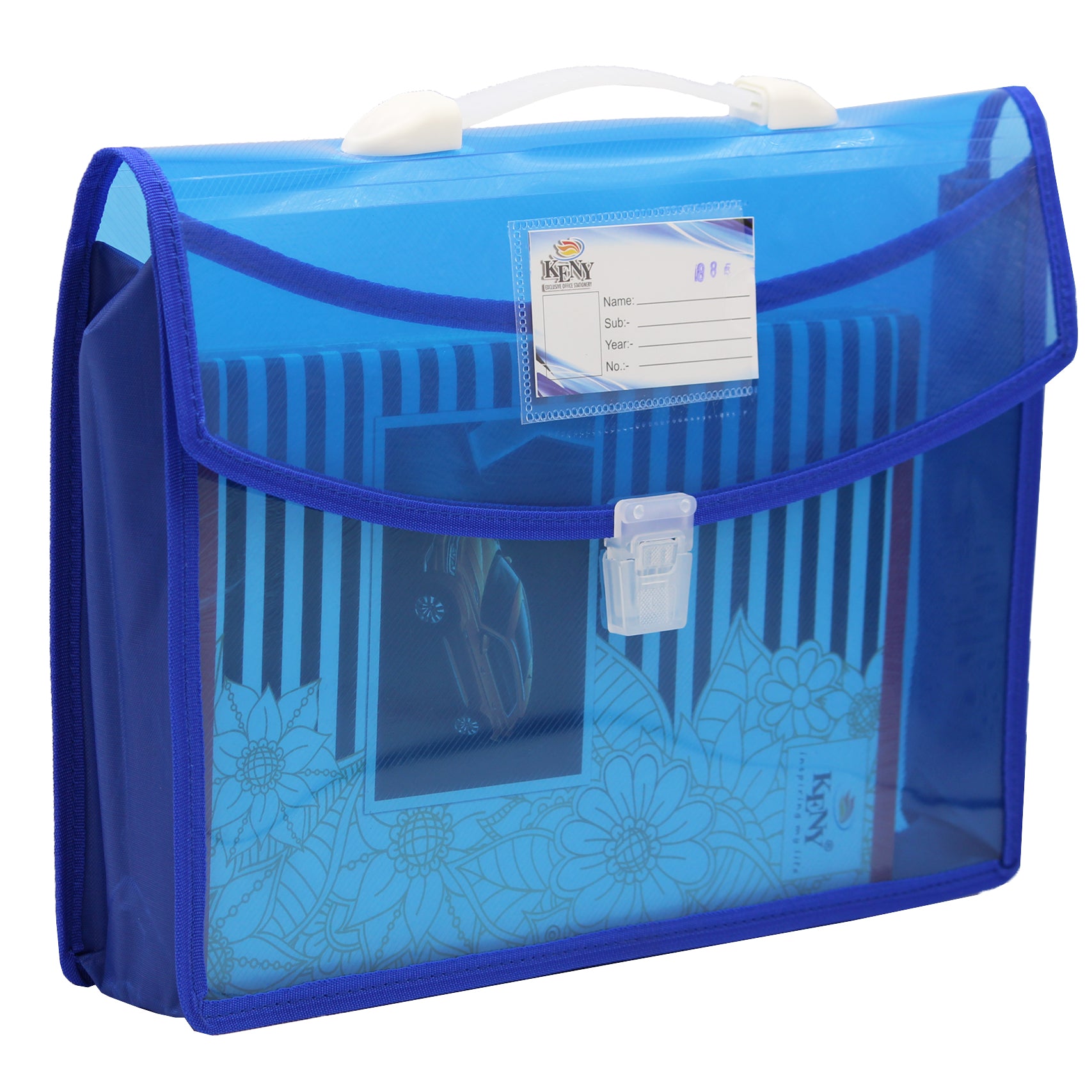 Keny Dual Colour Document Folder | With Handle & Lock | FC Size