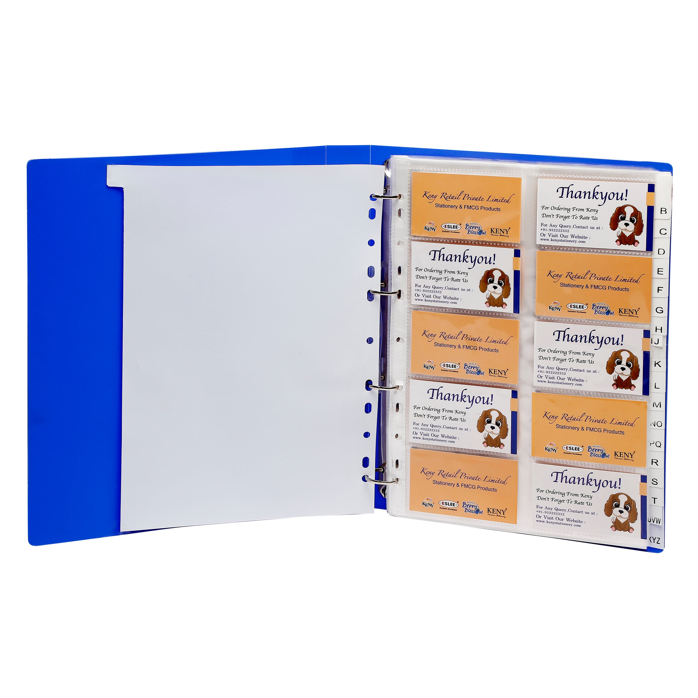 Eslee  Business Card Folder With Index Set | 10 Card Slots | 600 Pockets With Box