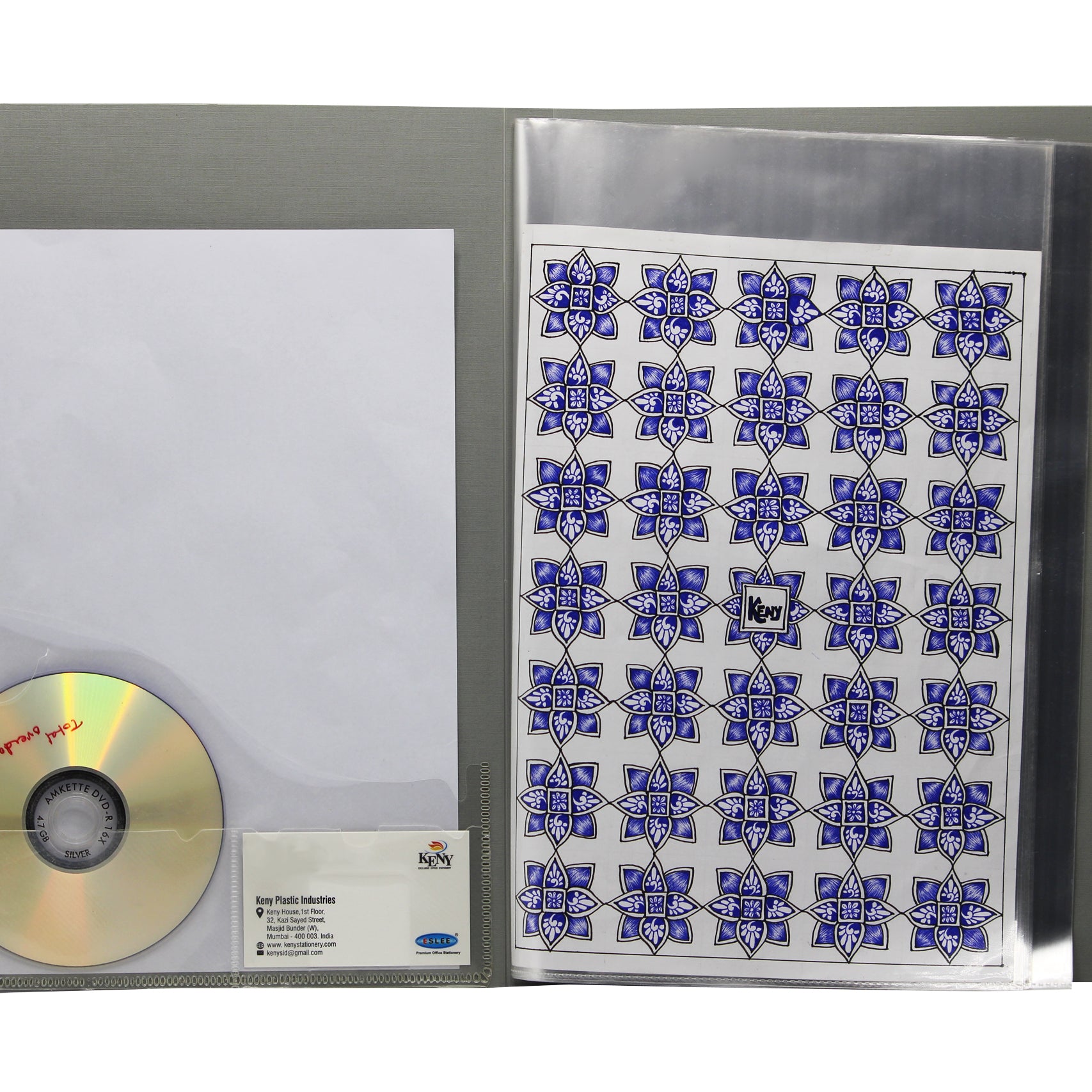 Keny Button Display File | Comes with Plastic Clip | 10 Folders