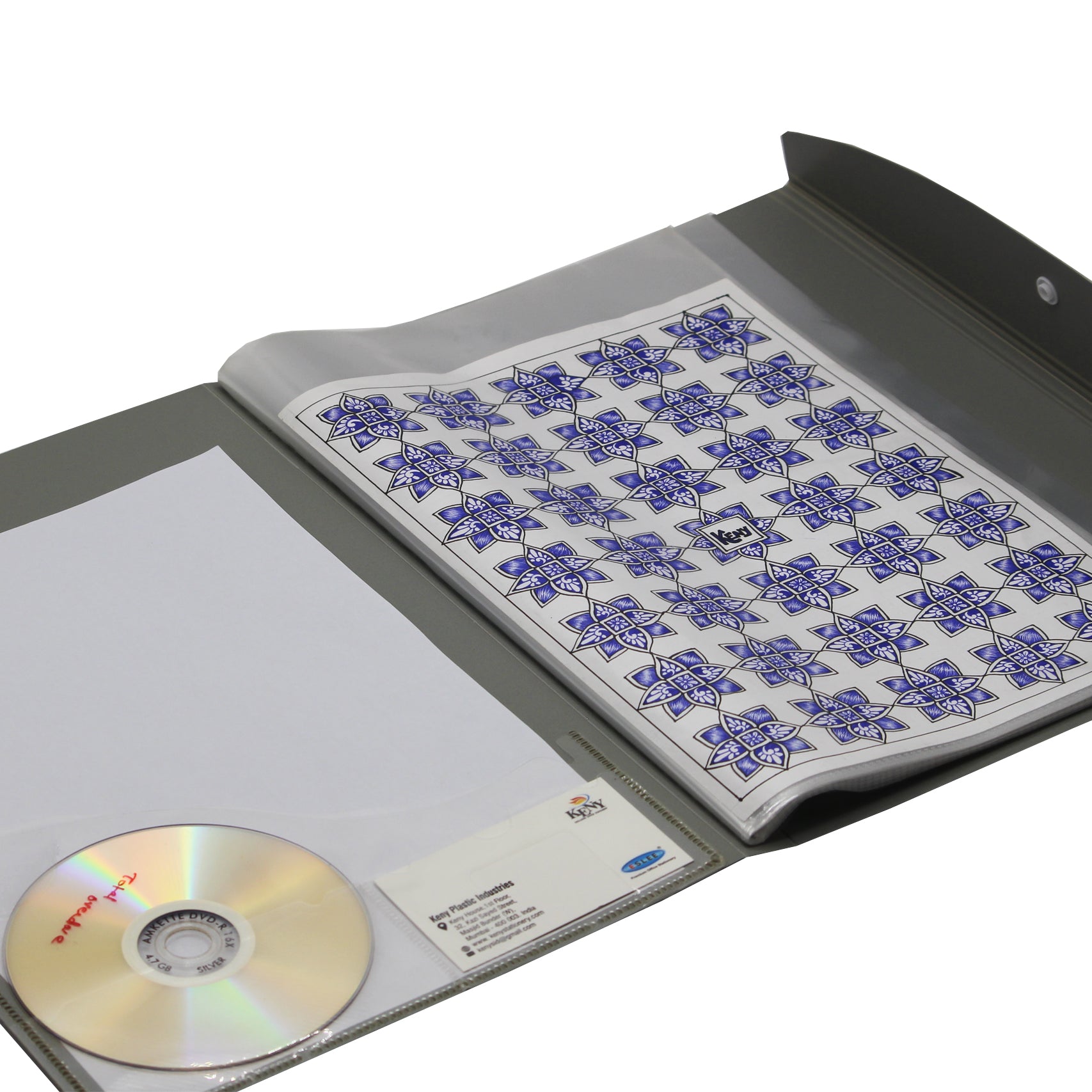 Keny Button Display File | Comes with Plastic Clip | 10 Folders