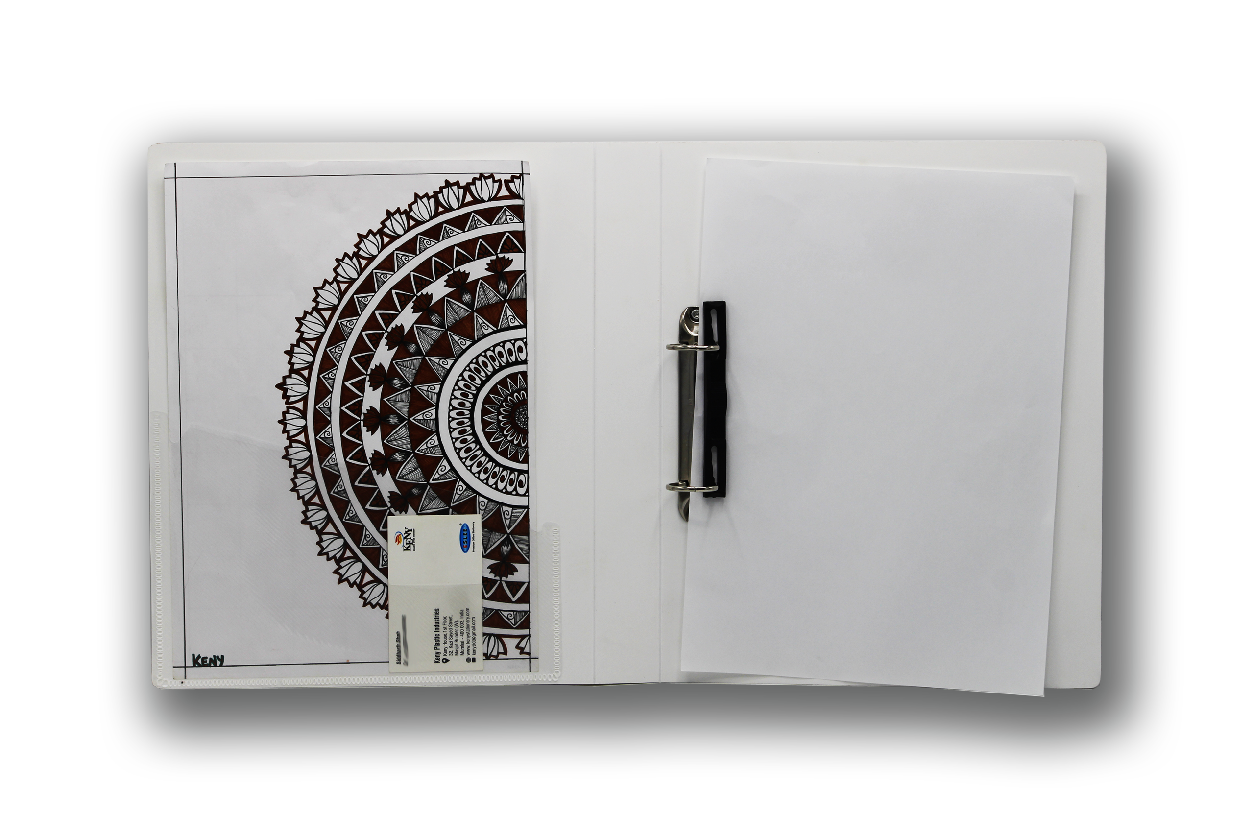 Keny Front View Pocket Ring Binder File | 2D 25 mm Clip |  A4 Size