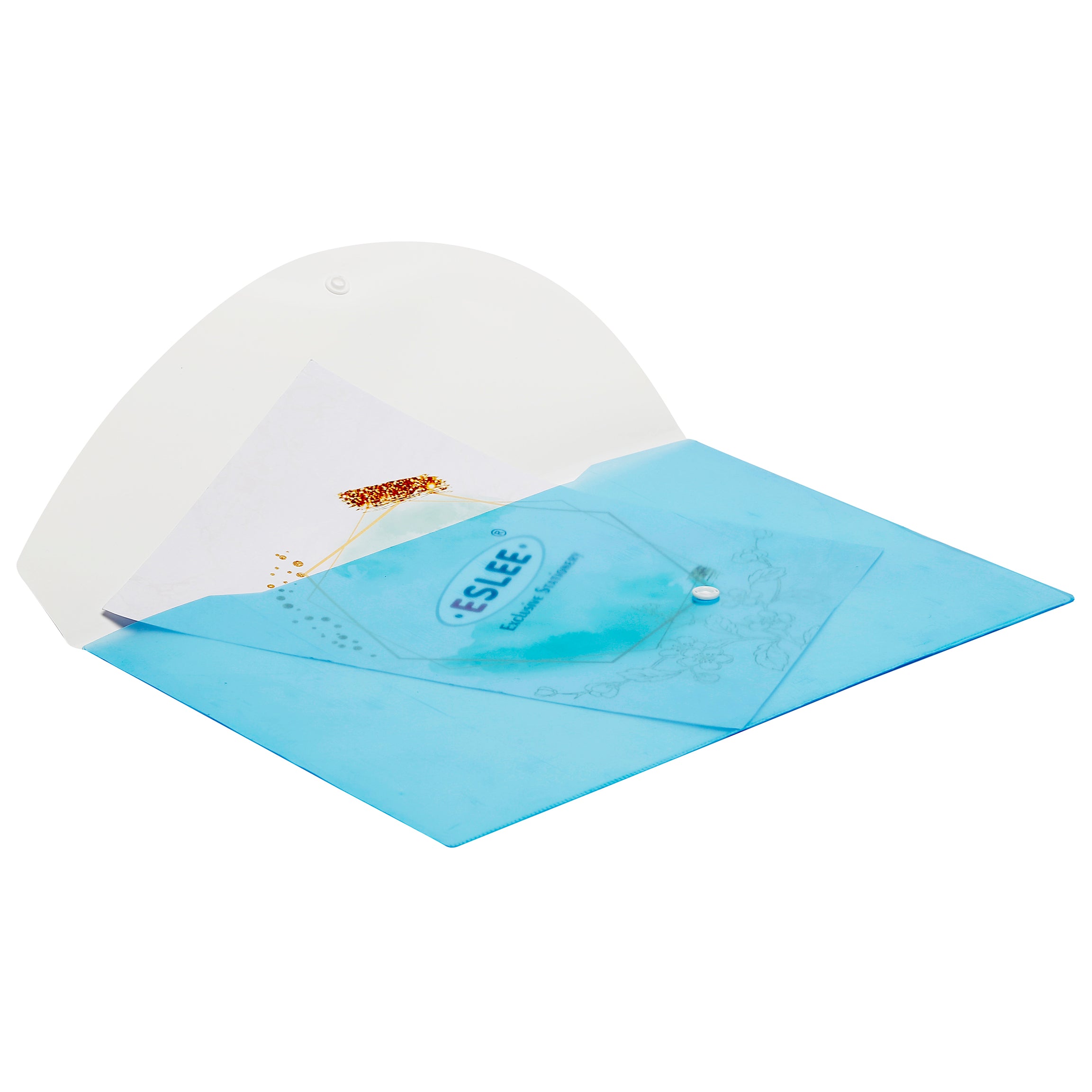 Eslee Envelope Button File with Back Pocket | FC Size | Pack of 10