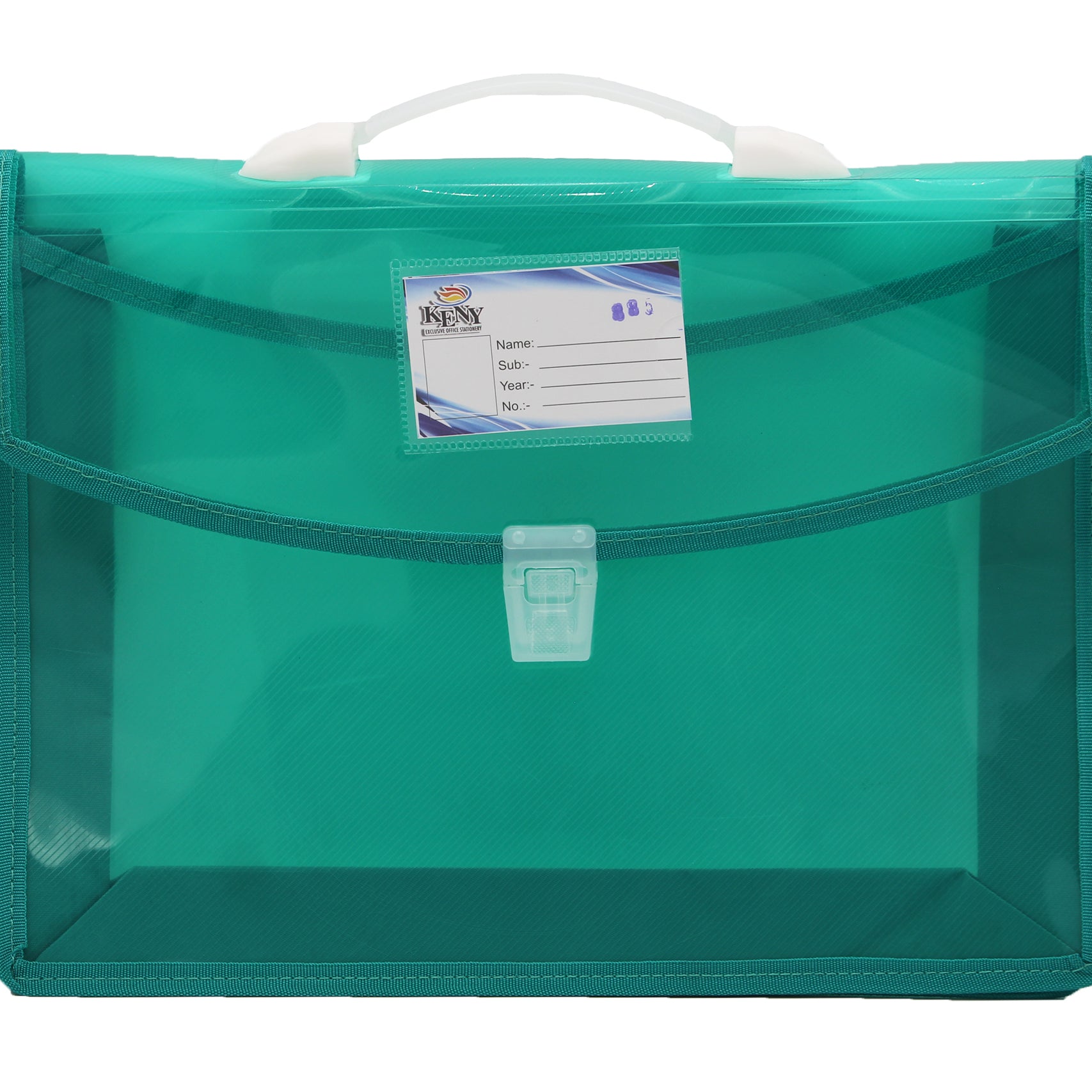 Keny Transparent Document Wallet | with Handle & Lock | FC Size