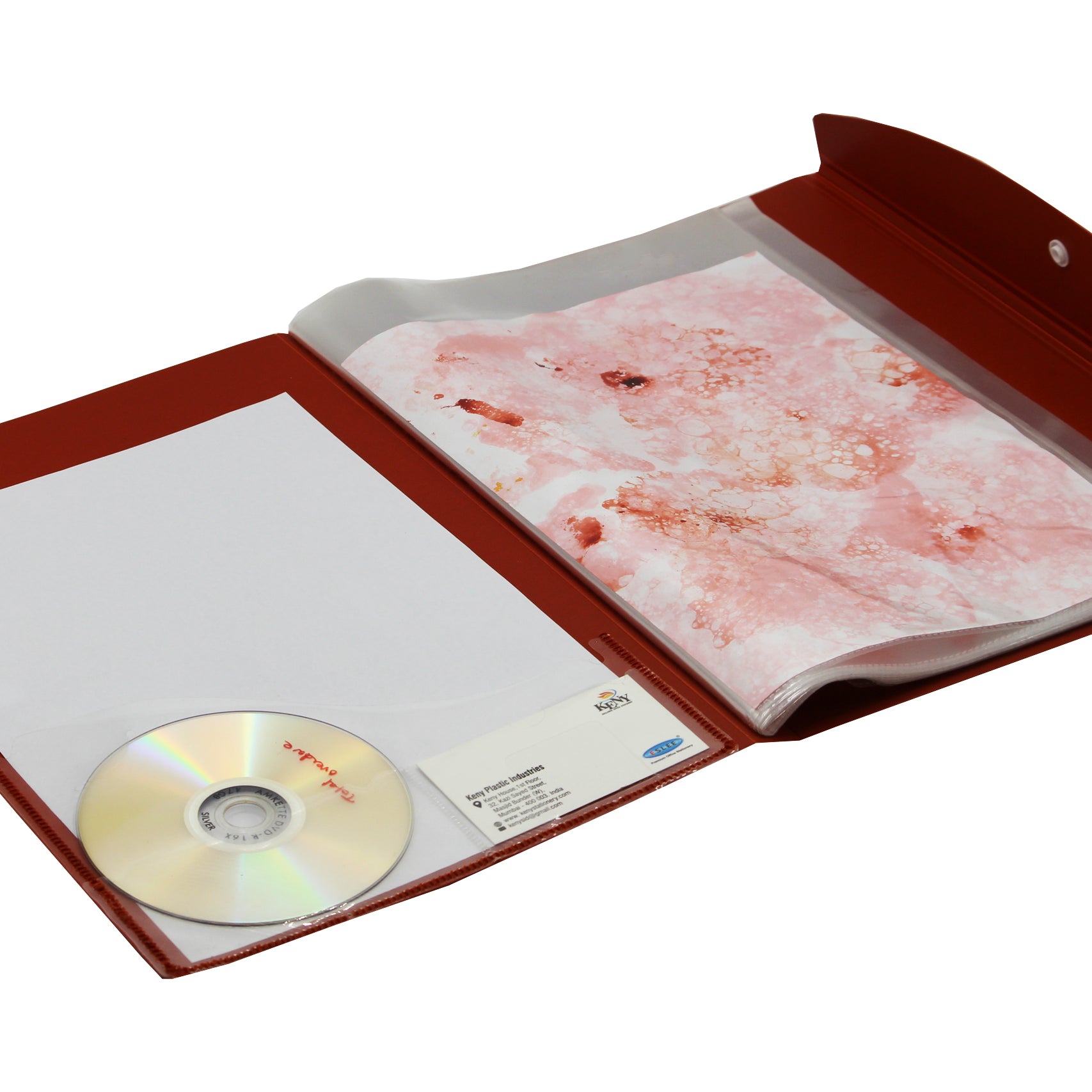 Keny Button Display File | Comes with Plastic Clip | 10 Folders