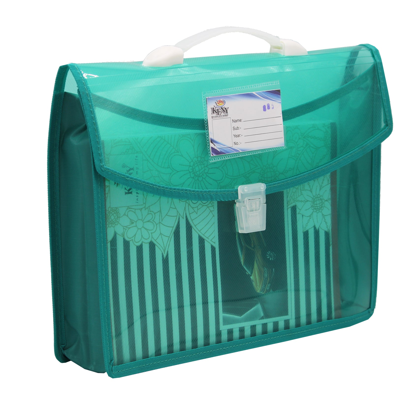 Keny Dual Colour Document Folder | With Handle & Lock | FC Size