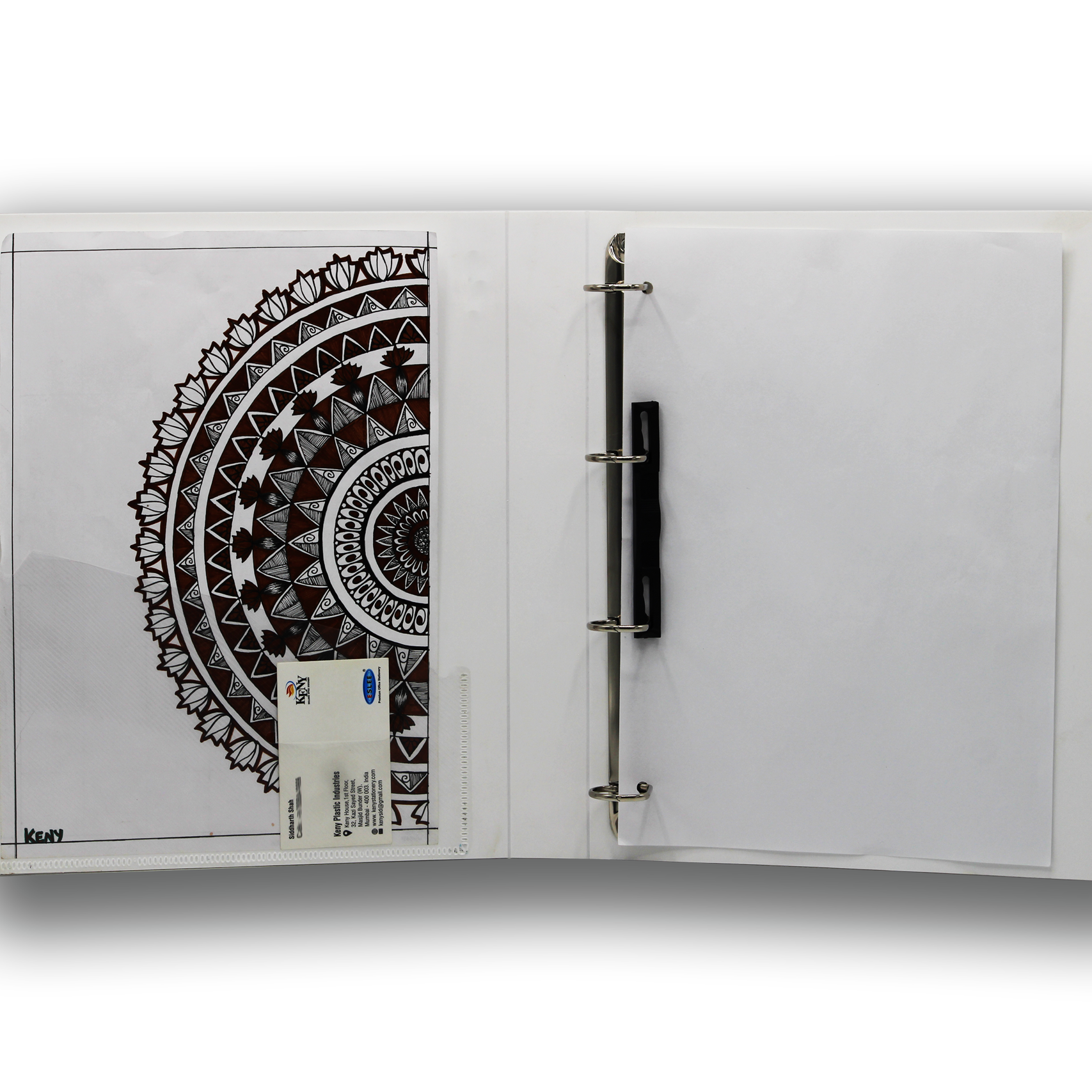 Keny Front View Pocket Ring Binder File | 4D 25 mm Clip |  A4 Size