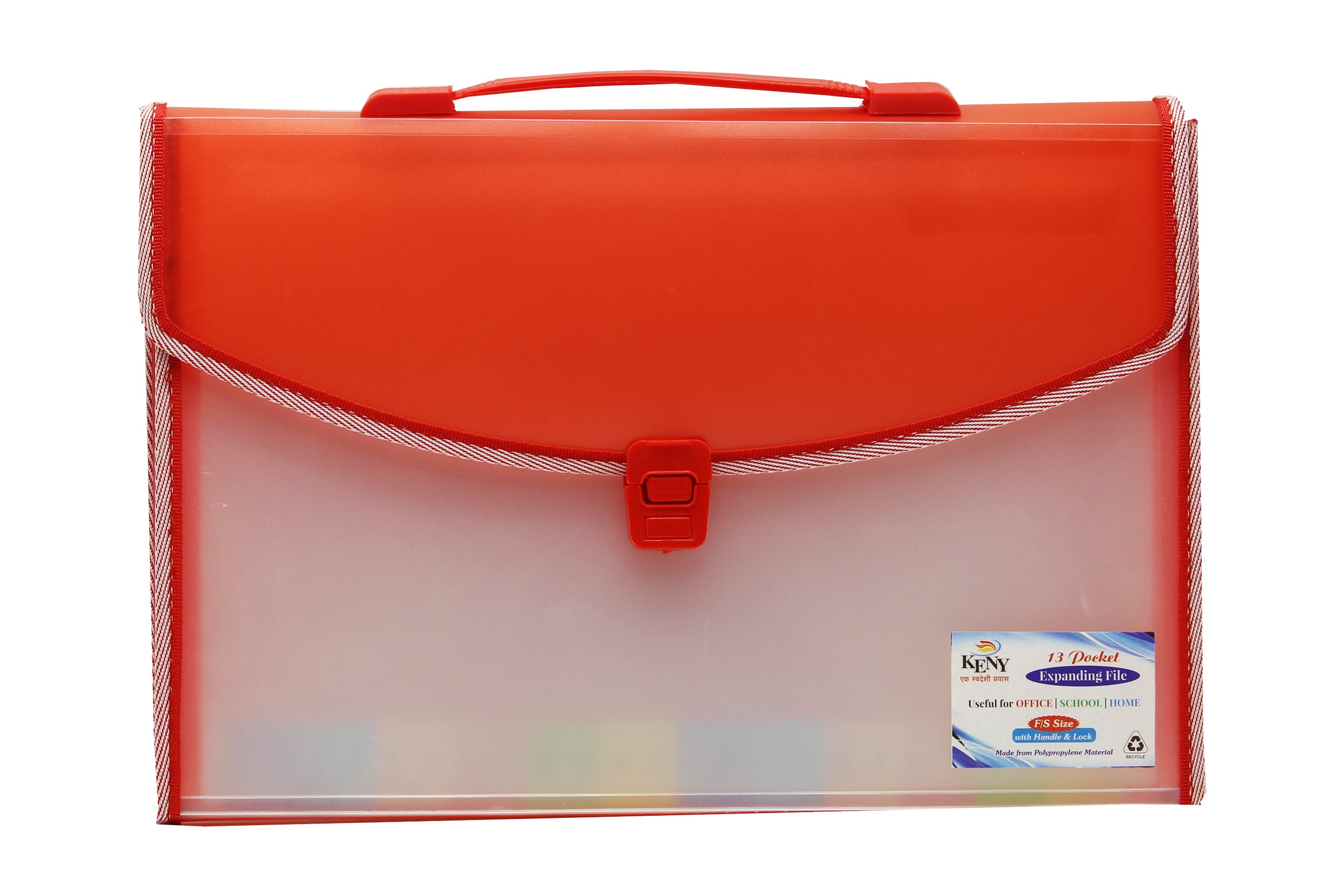 Keny Trasparent Expanding File | Piano File with 13 Pockets | FC Size