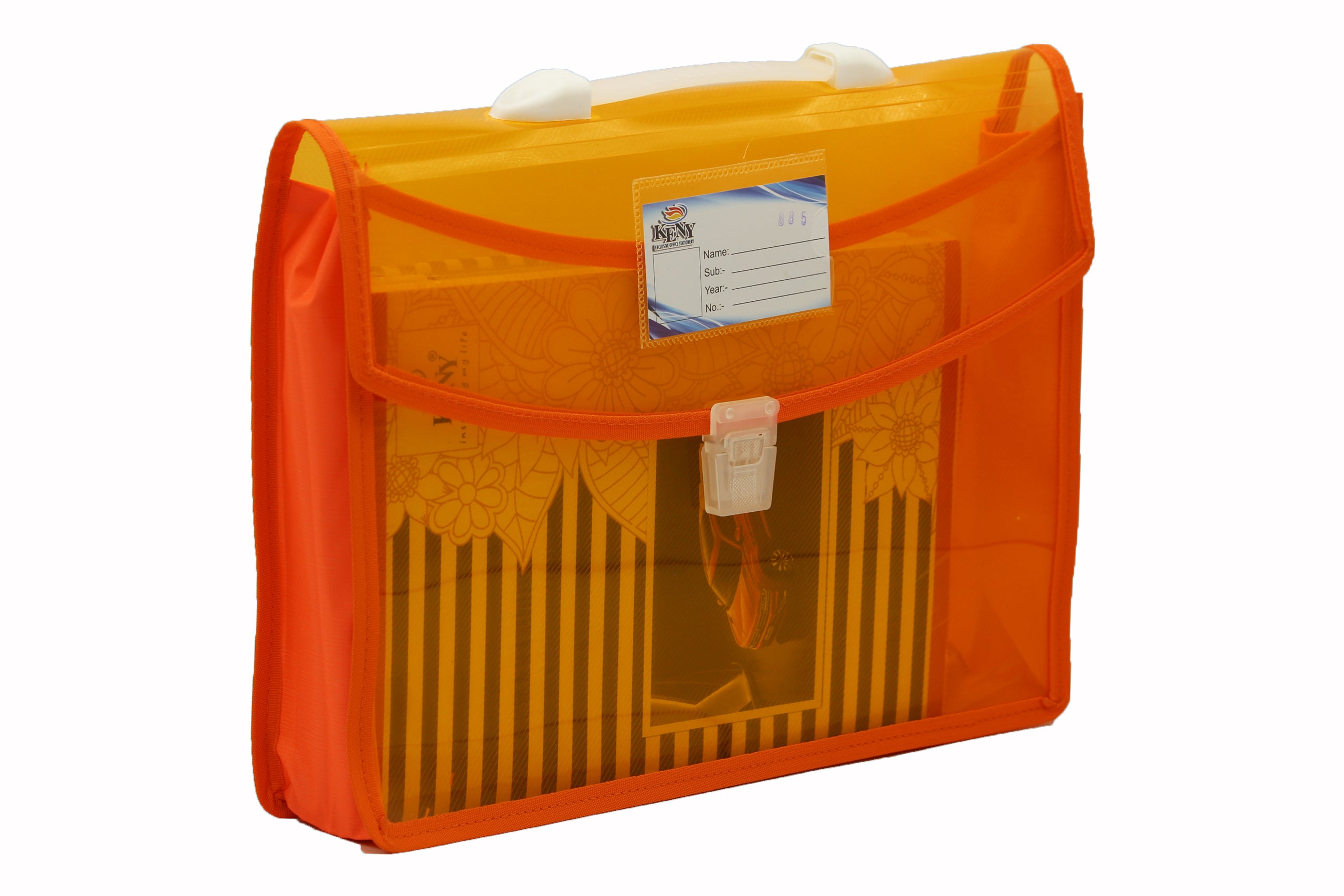 Keny Dual Colour Document Folder | With Handle & Lock | FC Size
