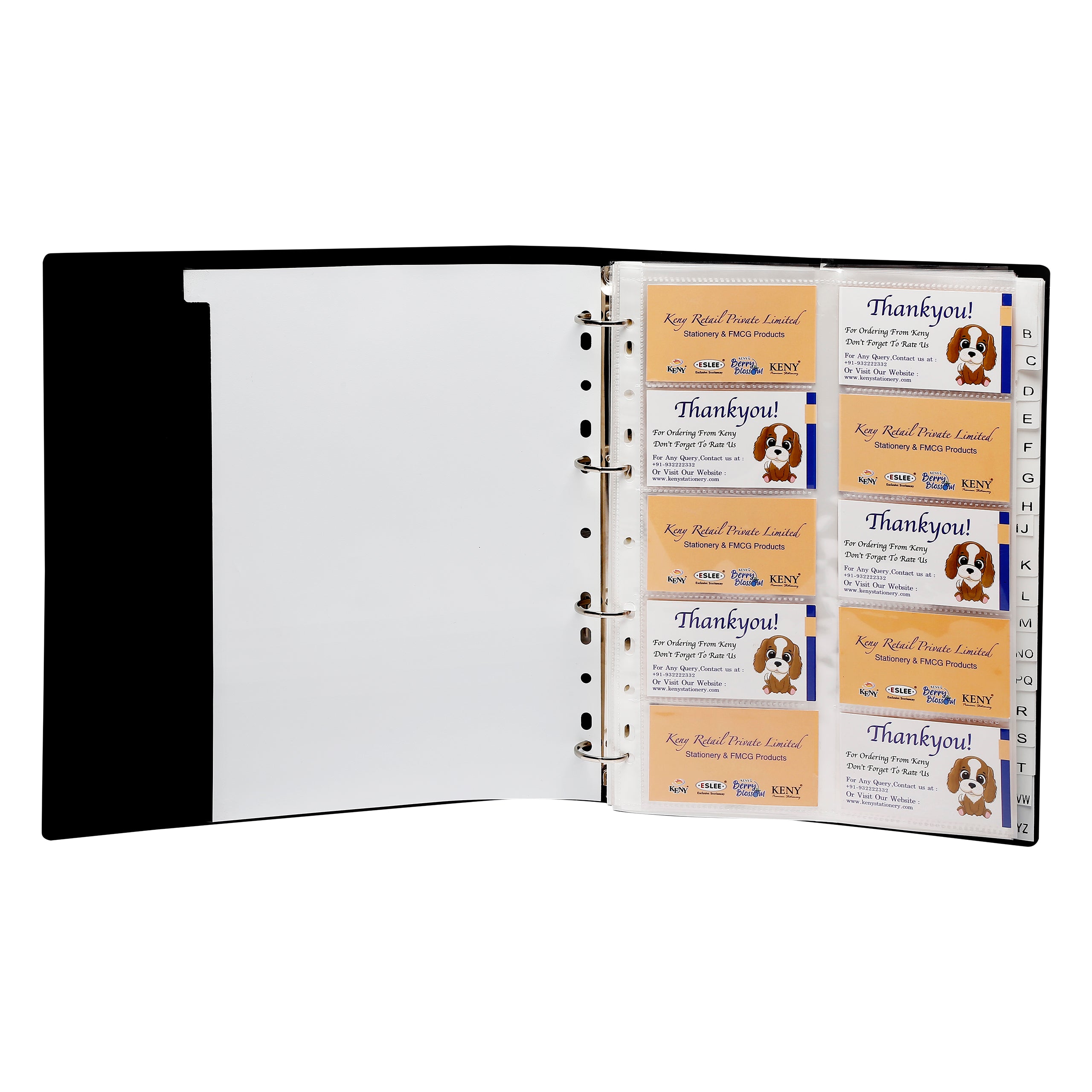Eslee  Business Card Folder With Index Set | 10 Card Slots | 600 Pockets With Box