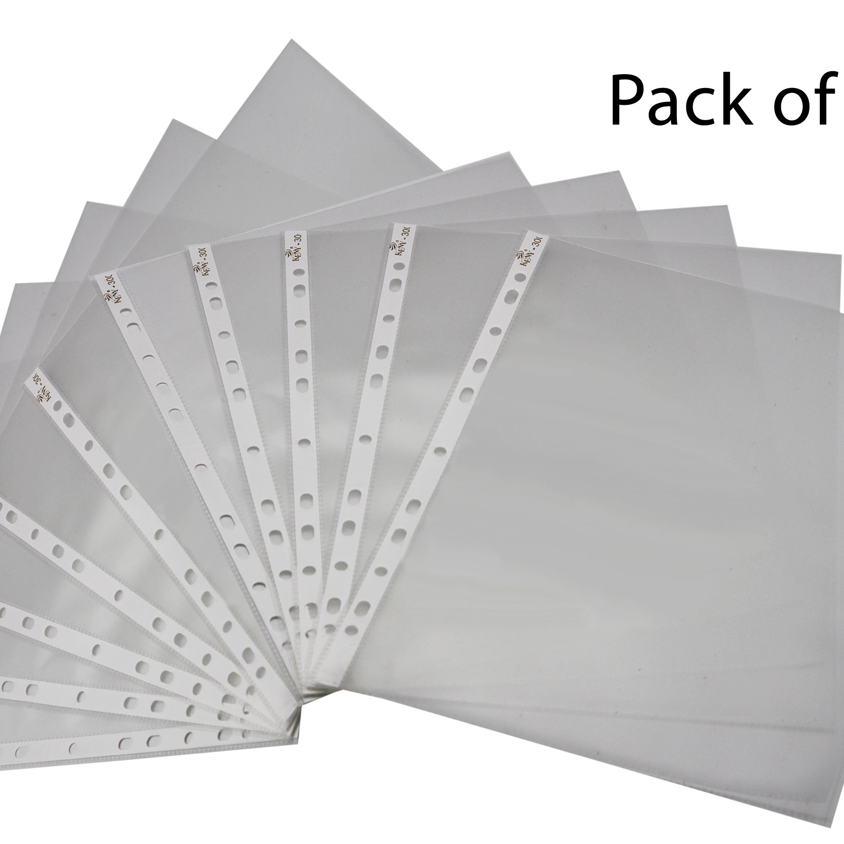 Keny Sheet Protector | Transparent 11 Hole Folder | 200 Microns | FC Size | Pack of  50