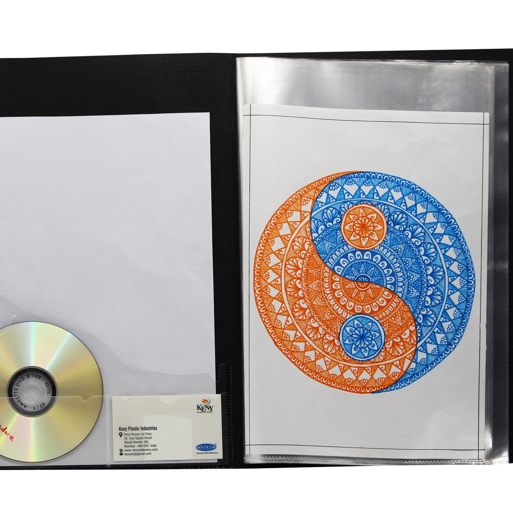 Keny Button Display File | Comes with Plastic Clip | 10 Folders