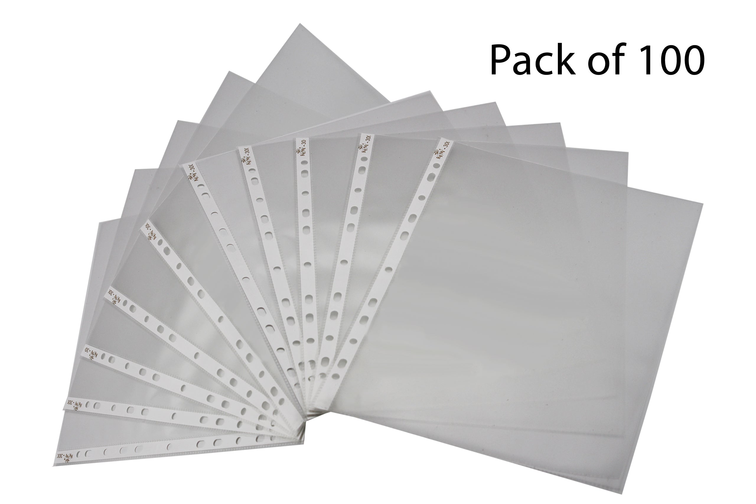 Keny Sheet Protector | Transparent 11 Hole Folder | 80 Microns | B4 Size | Pack of  100