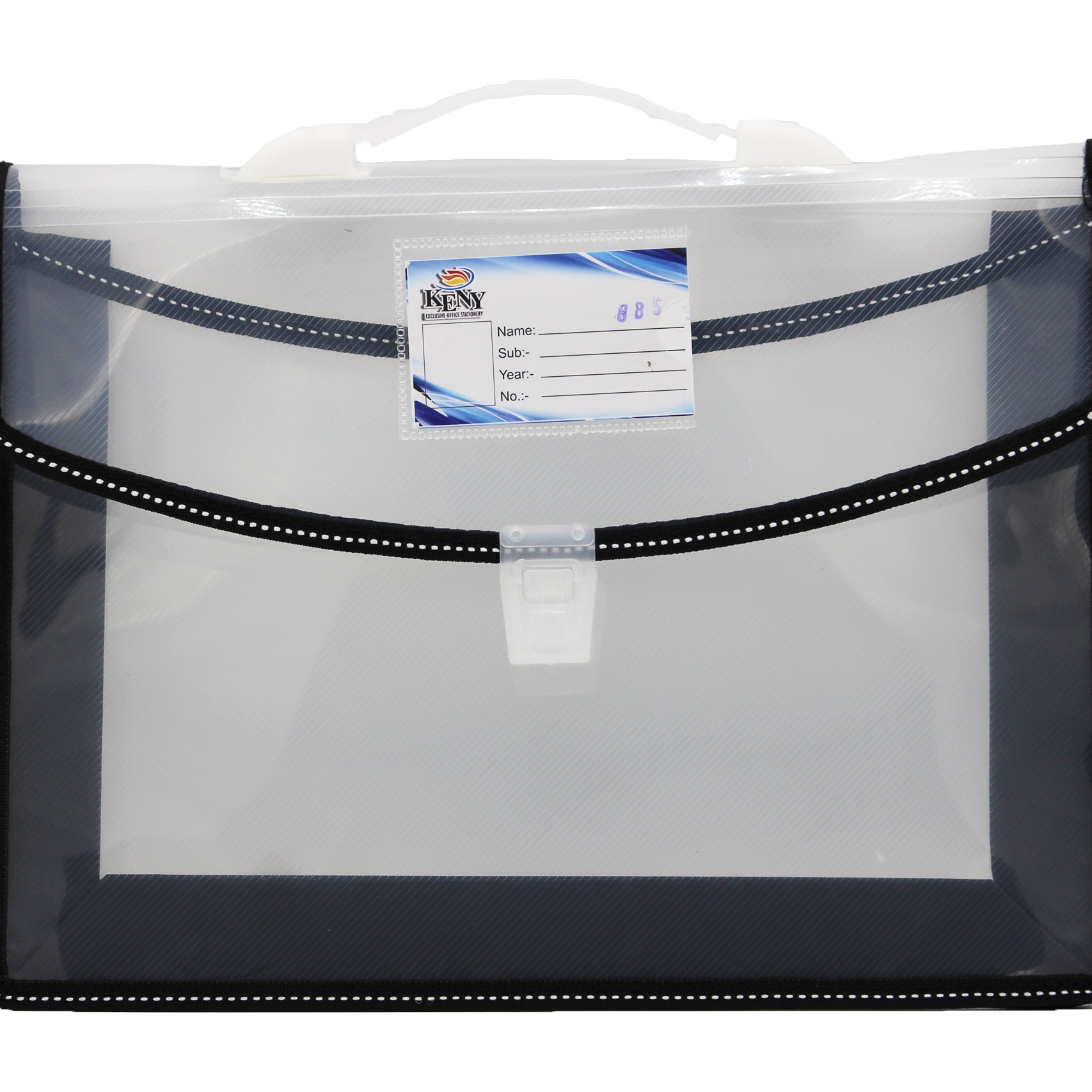 Keny Transparent Document Wallet | with Handle & Lock | FC Size