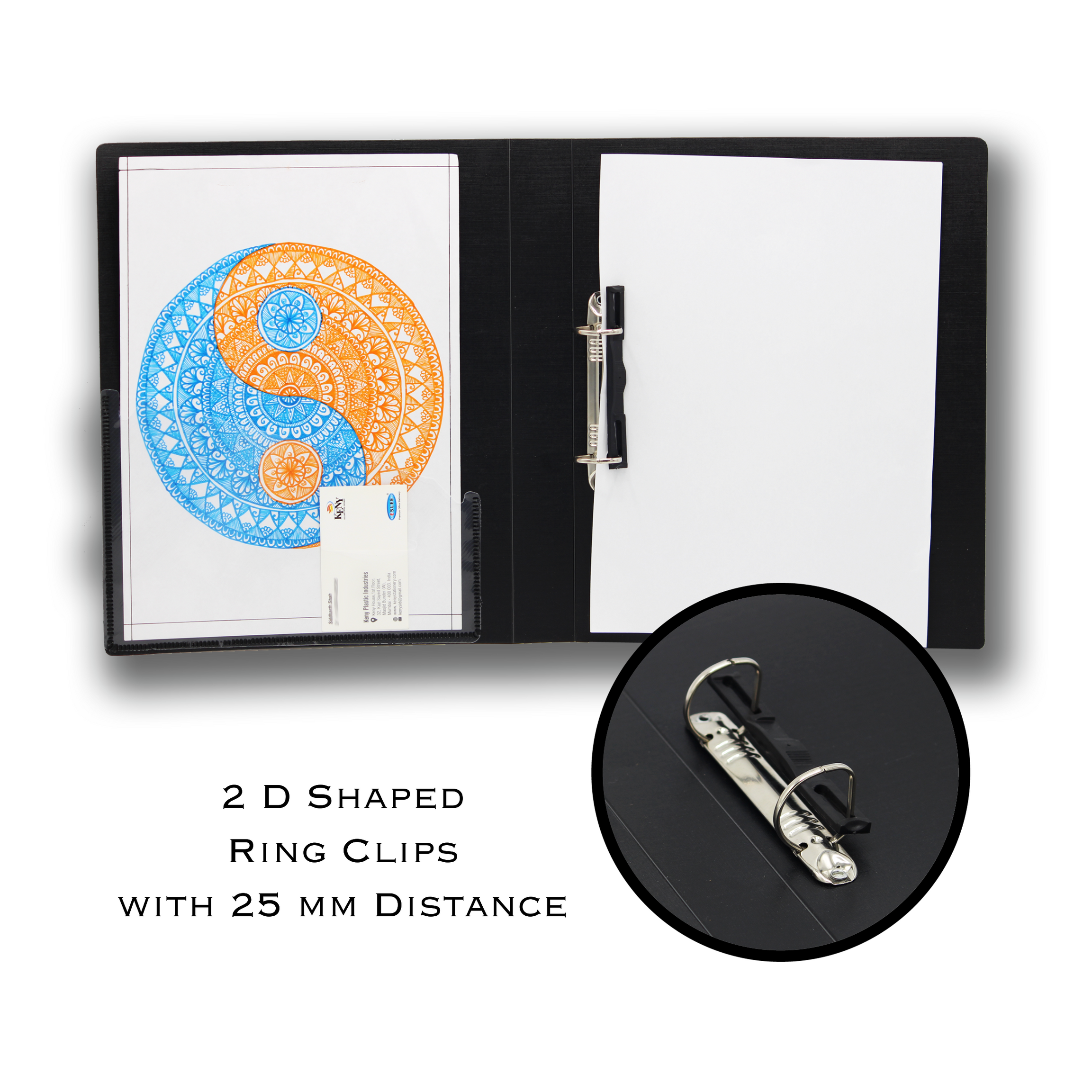 Keny Ring Binder File | 2D 25 mm Clip | Thin File | A4 Size
