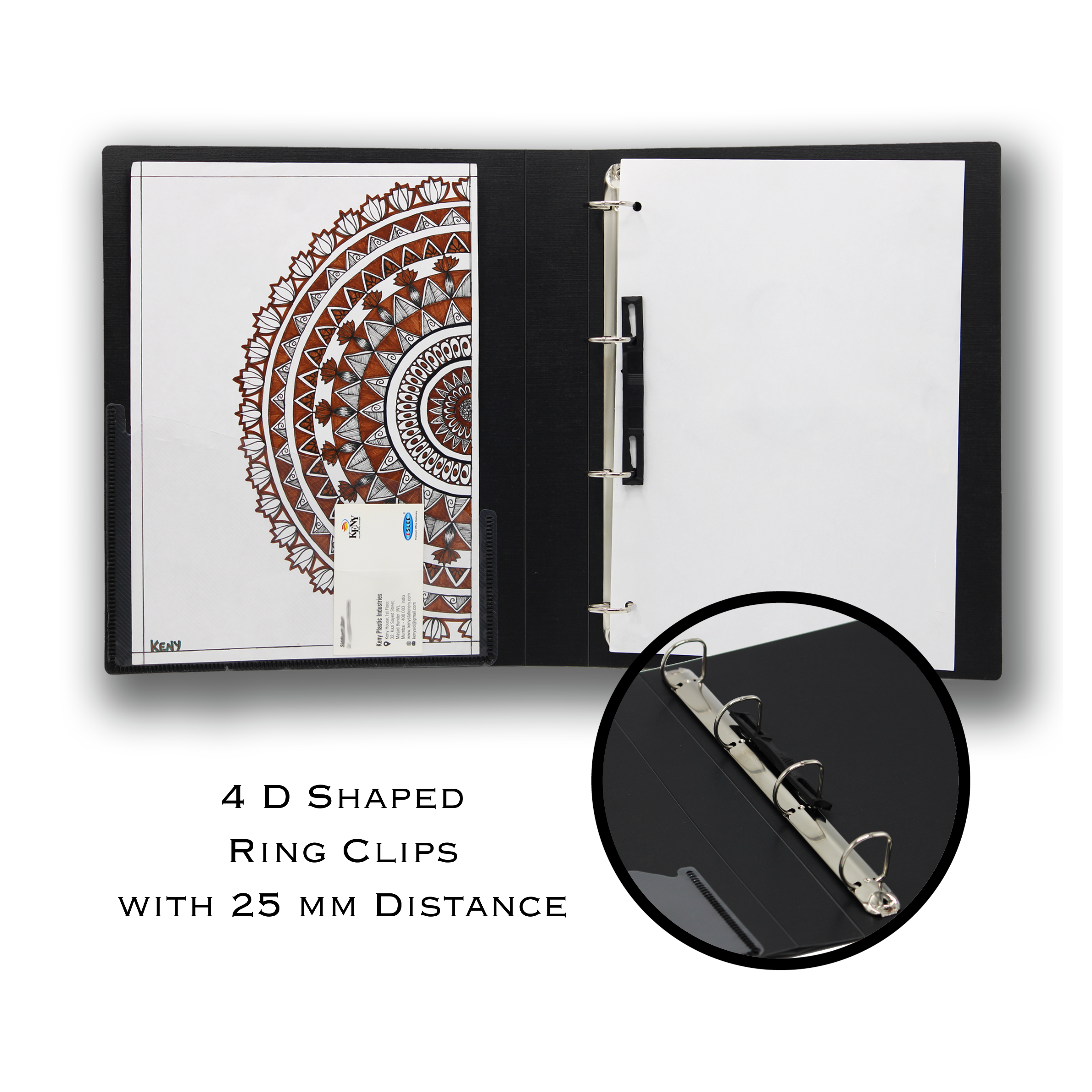 Keny Ring Binder File | 4D 25 mm Clip | Thin File | A4 Size